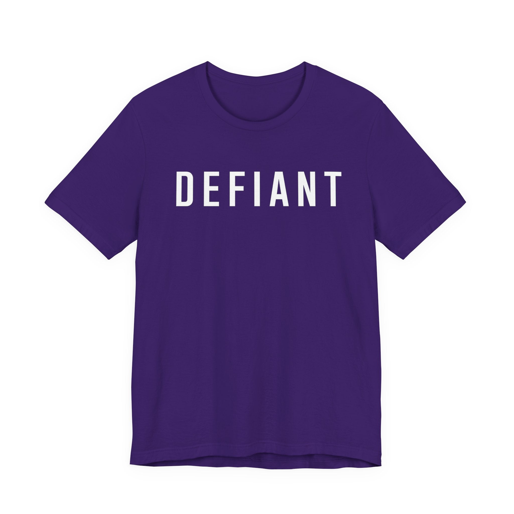 Defiant Graphic Tee — Minimal Bold Text T‑Shirt for Rebels & Statement Makers