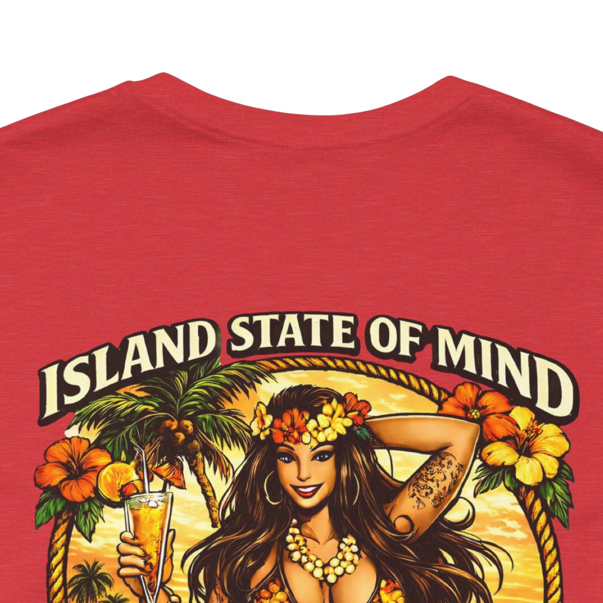 Island State of Mind Graphic Tee — "Stay UNFKWTBL" Tropical Hula Girl Shirt