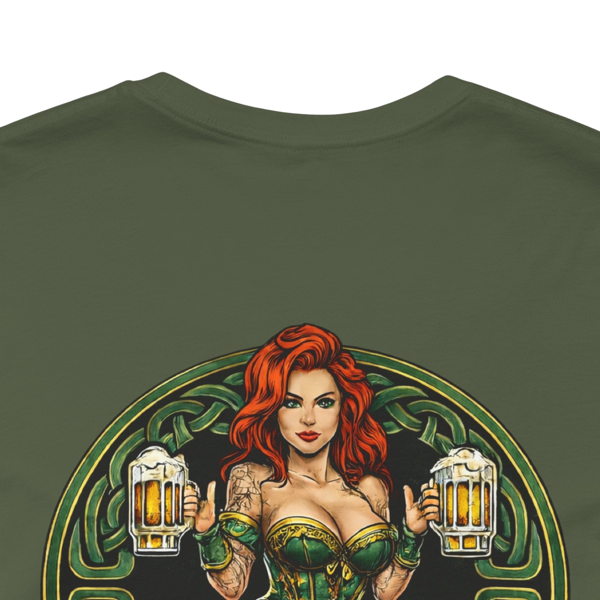 Gettin' Lucky St. Patrick's T-Shirt — Pinup Skull Irish Beer Graphic Tee