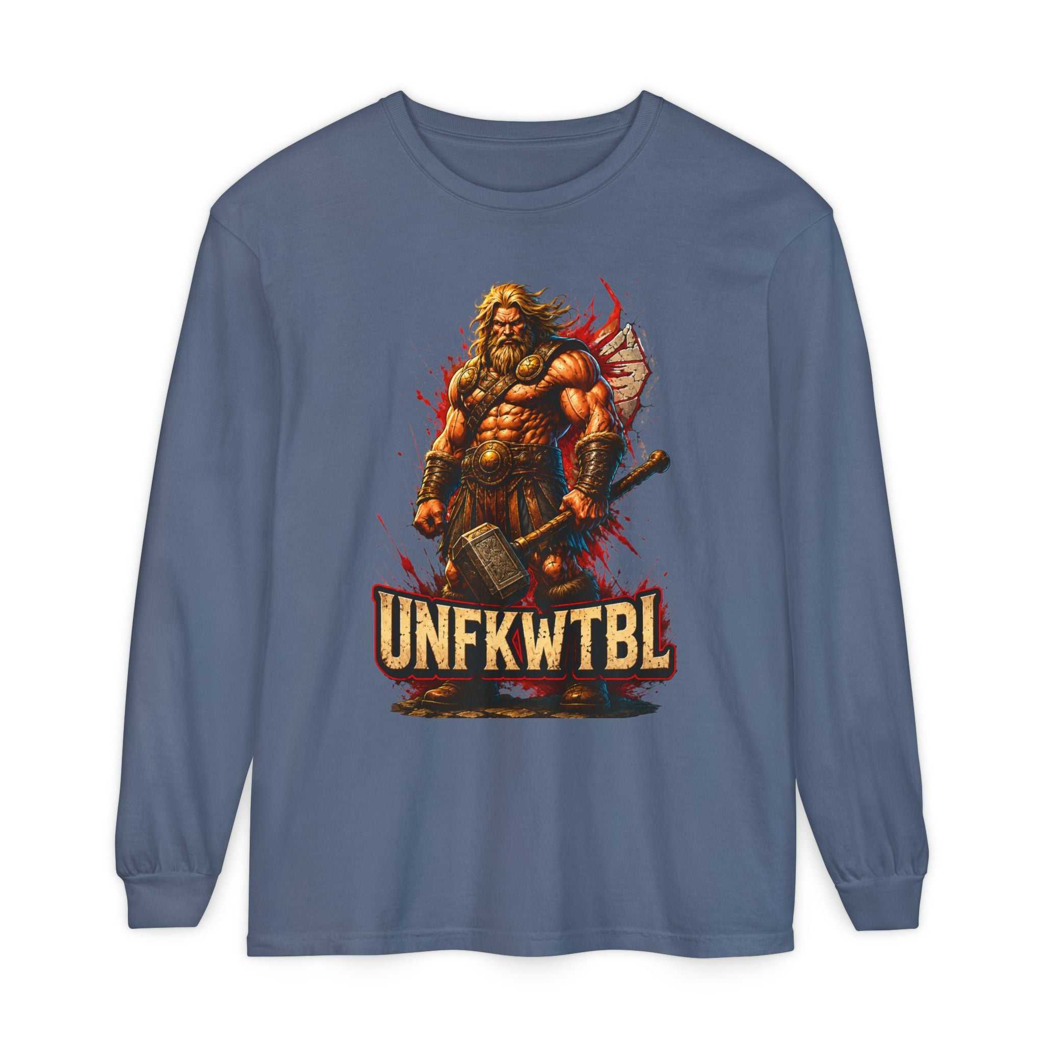 Viking Warrior Long Sleeve Tee — 'UNFKWTBL' Graphic