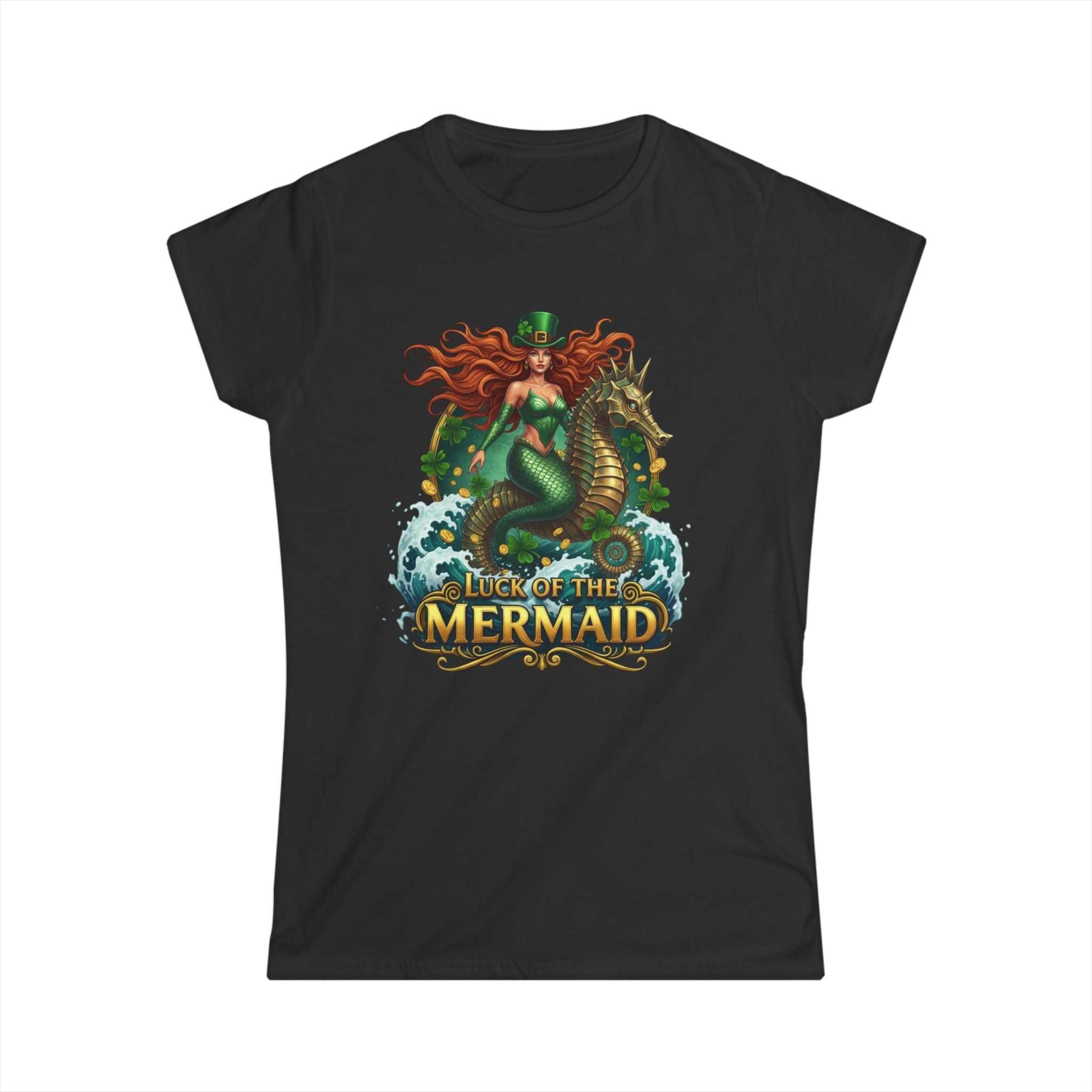 Lucky Mermaid Women's Tee — 'Luck of the Mermaid' St. Patrick's Day Nautical Shirt