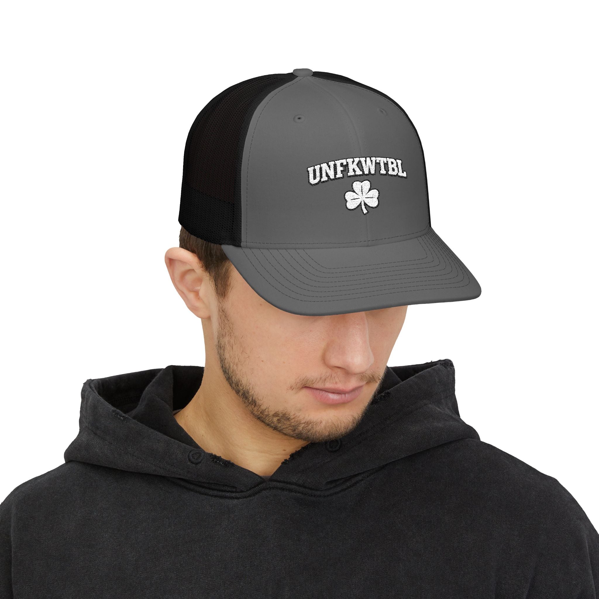 Snapback Trucker Cap — "UNFKWTBL" Embroidered Clover Hat