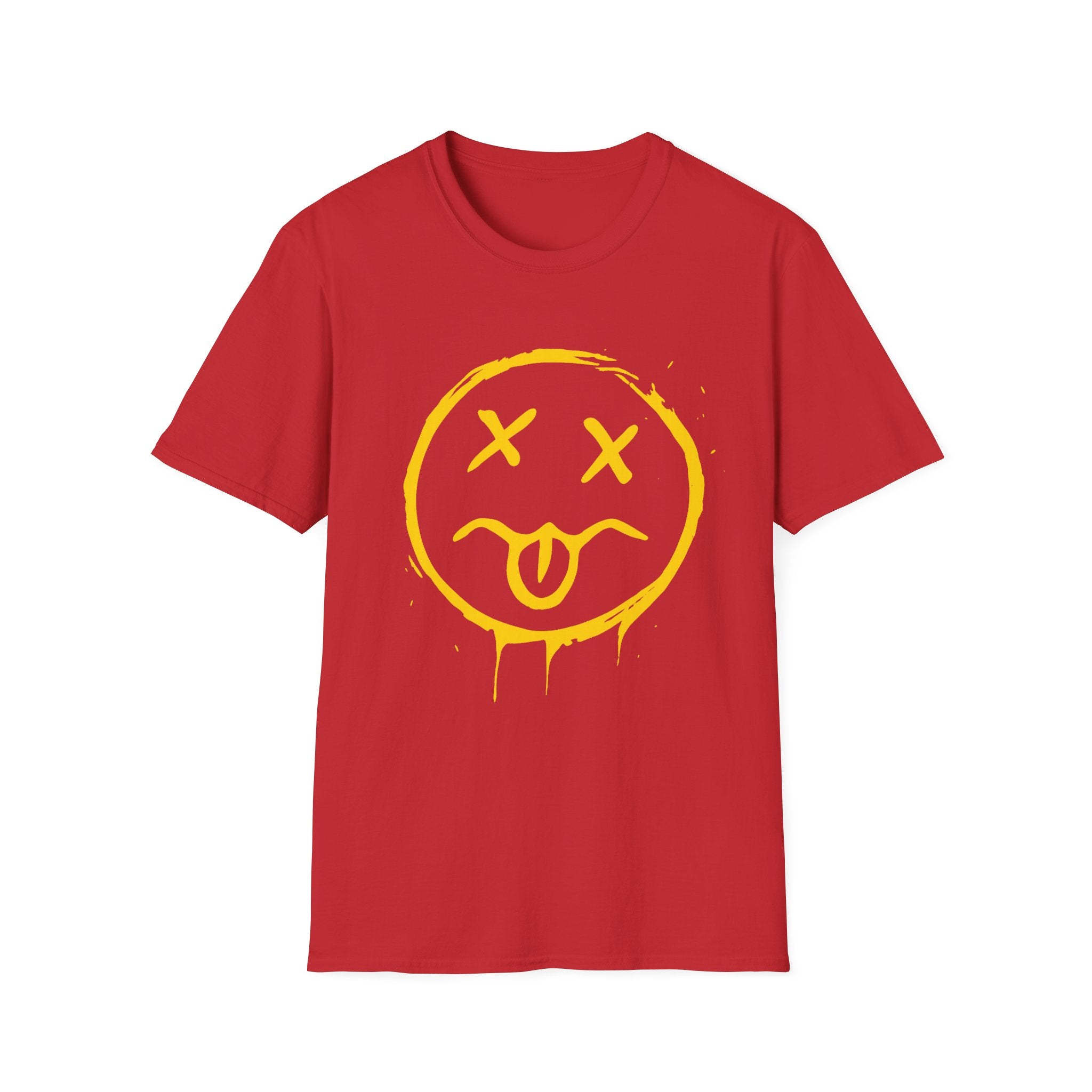 Smiley Face T-Shirt — Yellow Drip Graffiti Emoji Tee