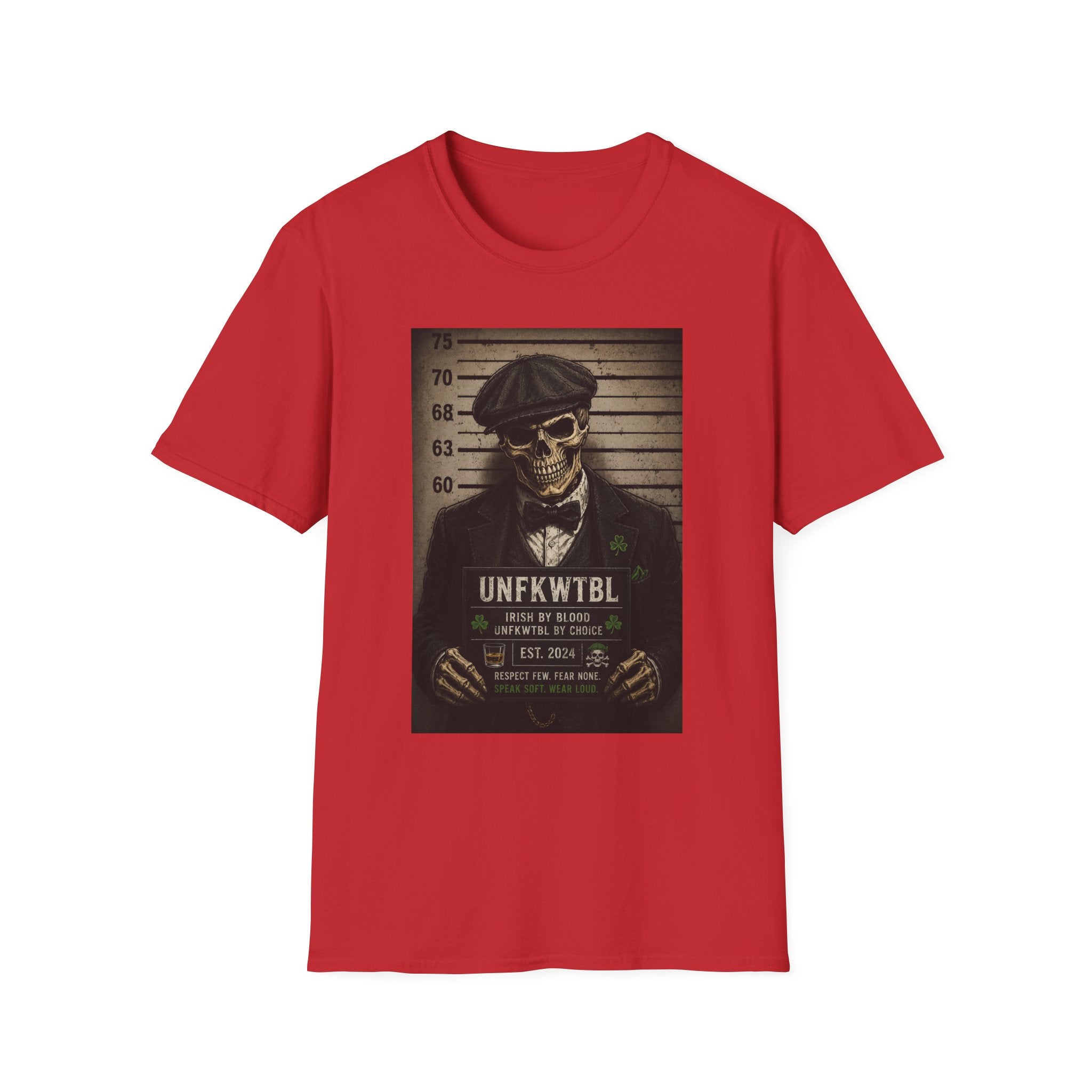 Skull Mugshot T-Shirt — Vintage Peaky Blinders Skeleton Graphic Tee