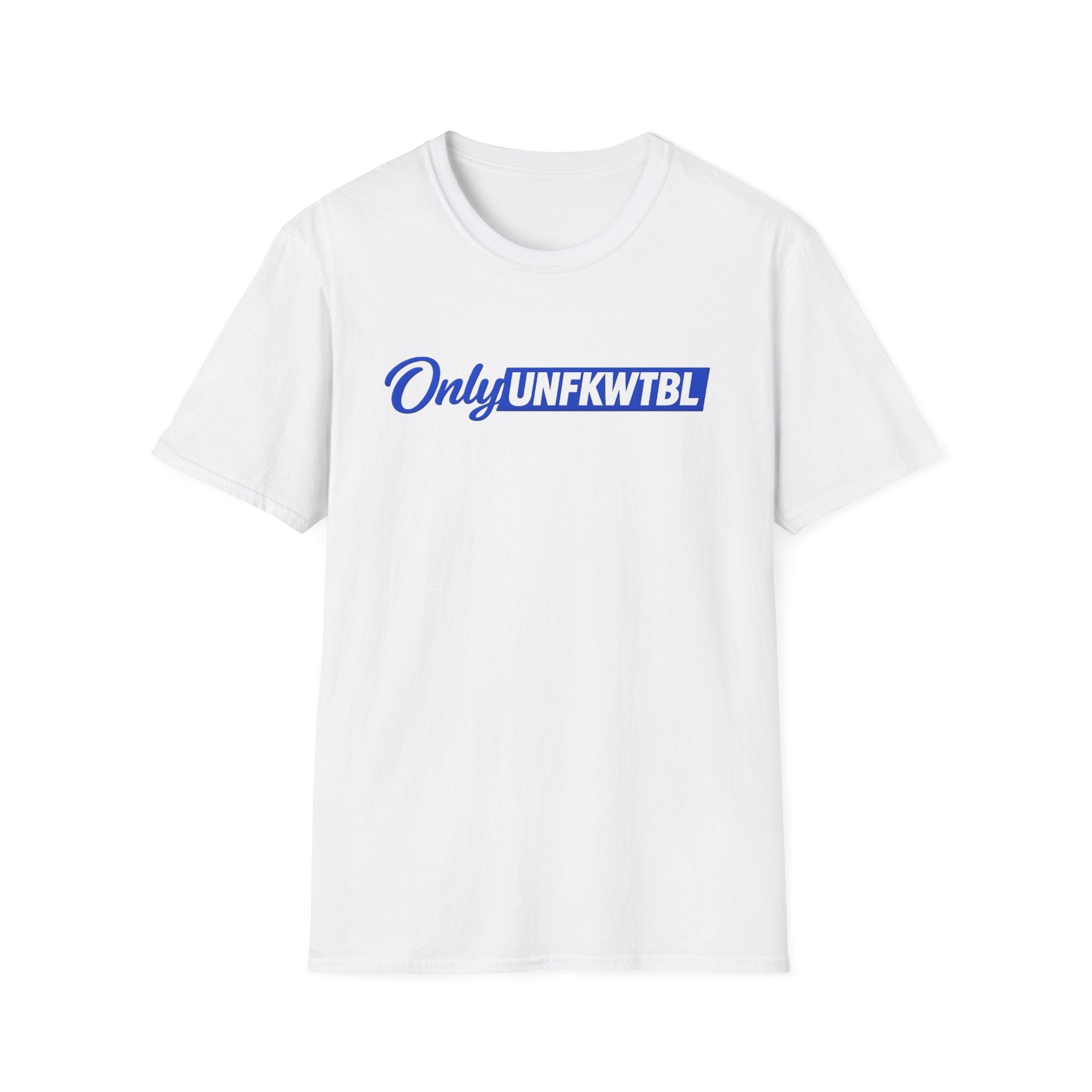 T-Shirt — "Only UNFKWTBL" Blue Script Logo Tee