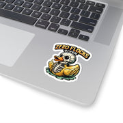 Zero Flocks Given Duck Sticker — Funny Skeleton Rubber Ducky Kiss-Cut Sticker