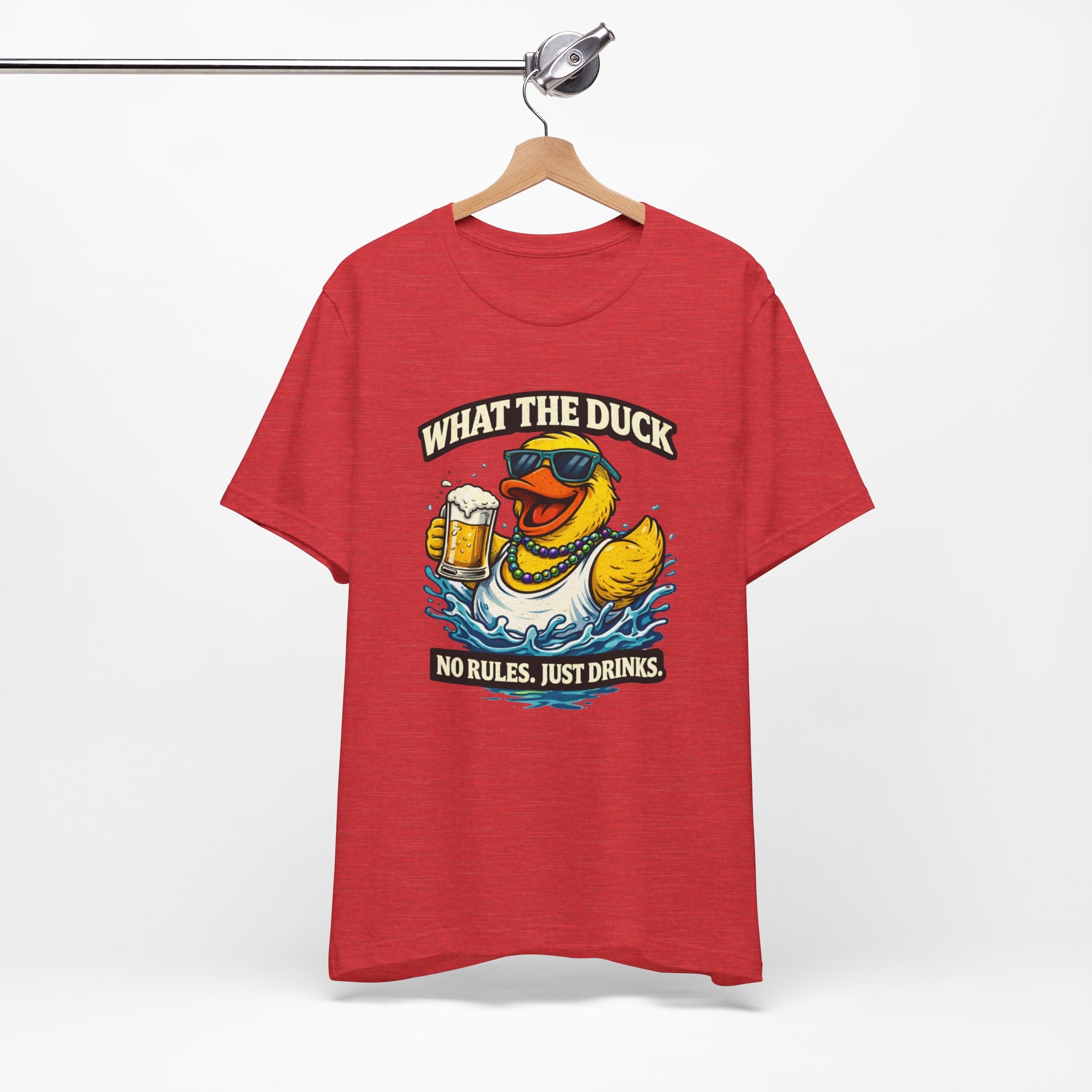 What The Duck Tee — 'No Rules, Just Drinks' Funny Beer Duck T-Shirt