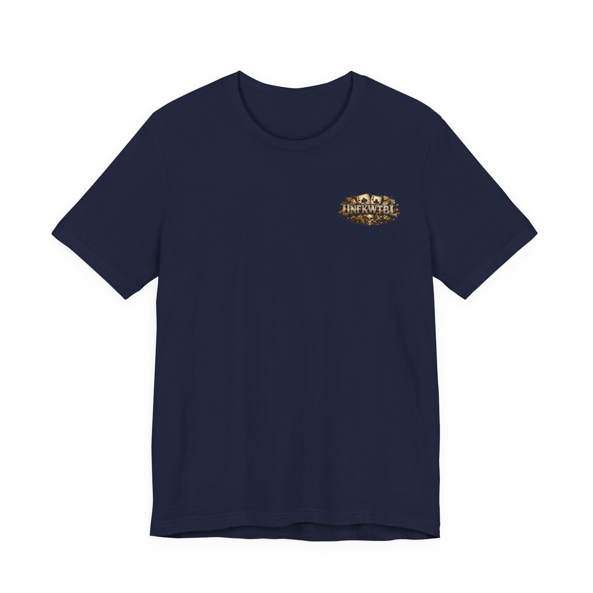 Skull & Flaming Cards Graphic Tee — Poker Skull Short Sleeve T-Shirt