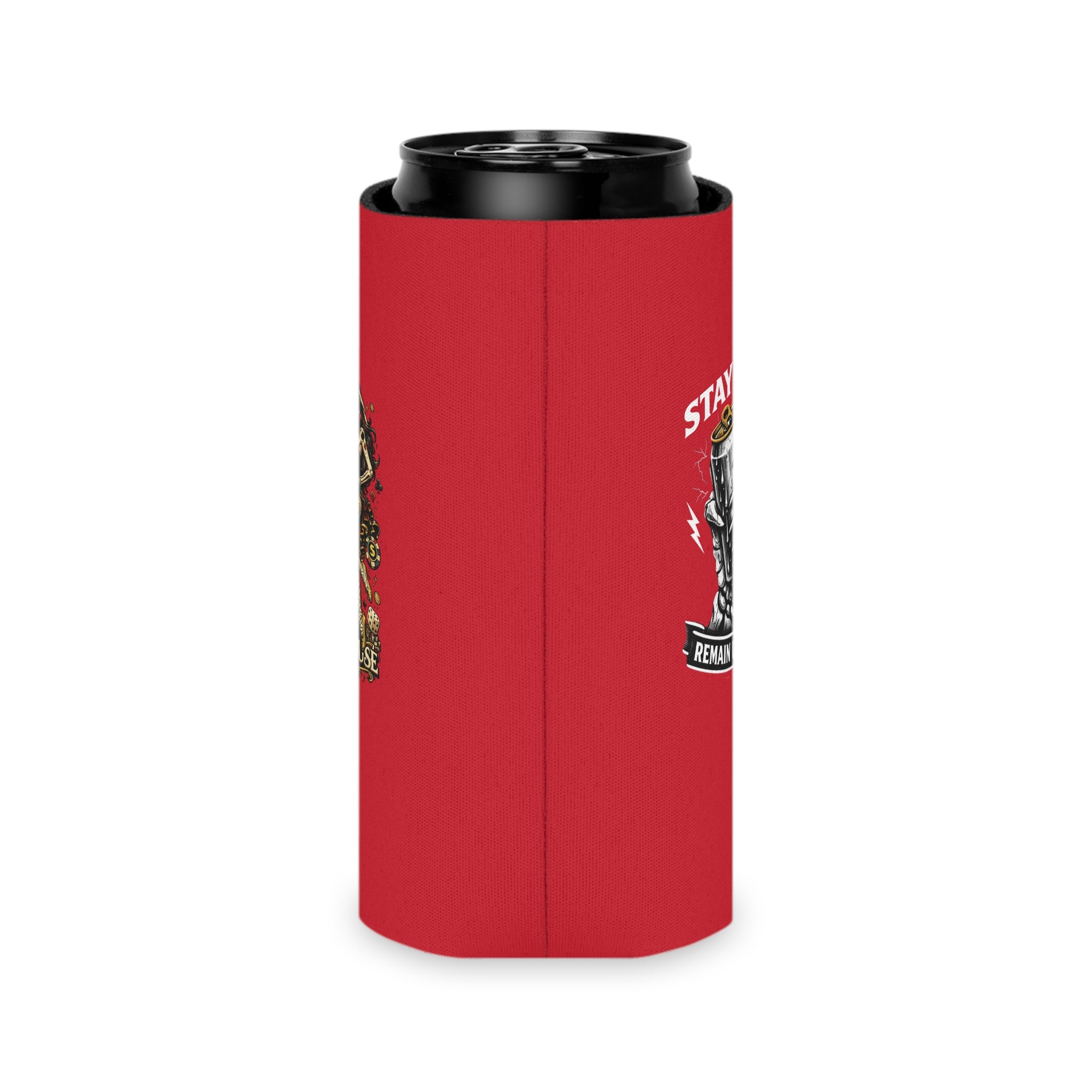 Can Cooler — "Stay Cold, Remain Unfkwtbl" Retro Pinup Skull Design