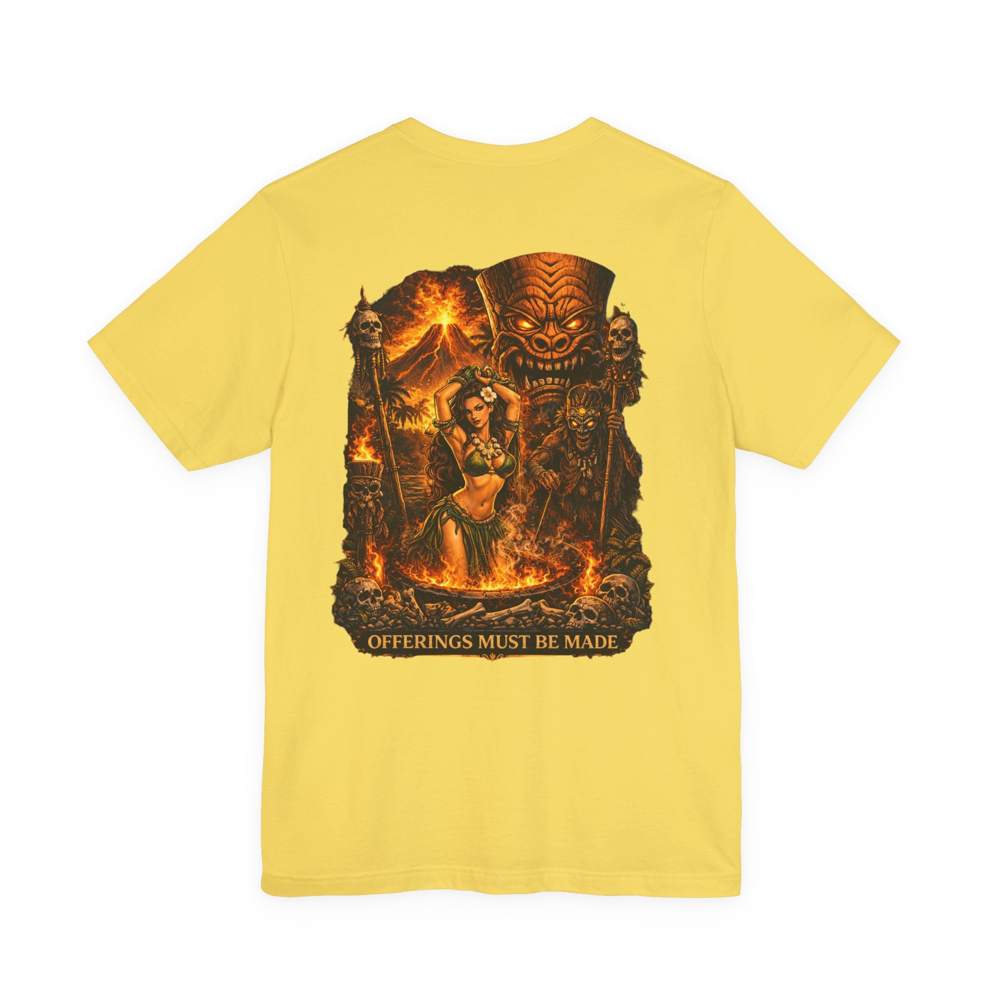 Tiki Ritual Graphic Tee — "Offerings Must Be Made" Back Print