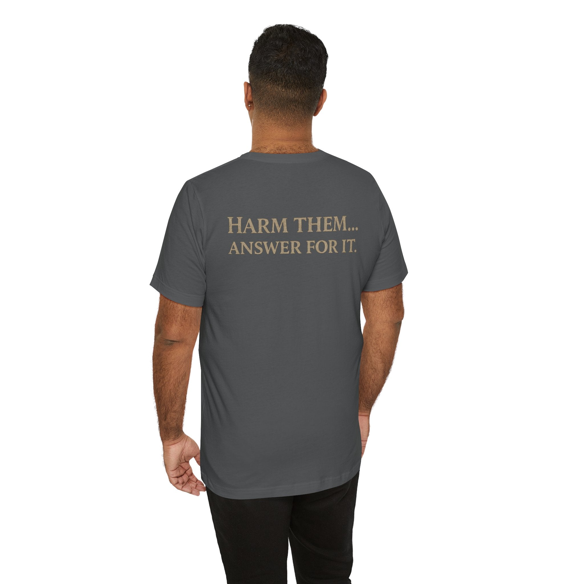 Protect the Innocent Skull Tee — "Harm Them... Answer For It." Statement T-Shirt