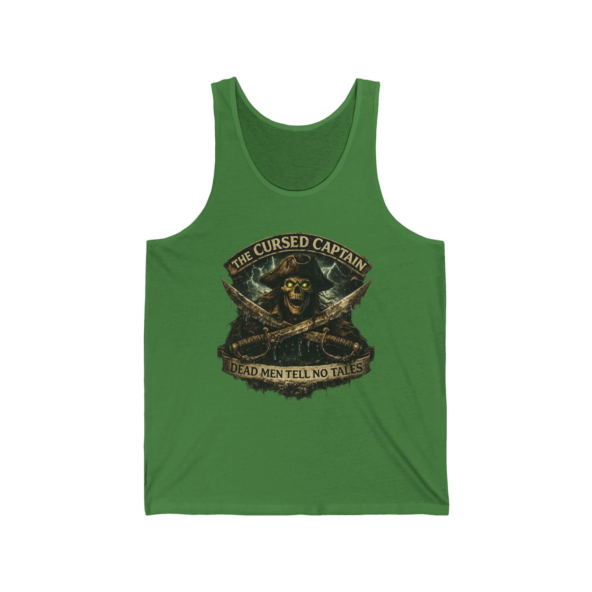 Cursed Captain Tank Top — "The Cursed Captain, Dead Men Tell No Tales" Pirate Skull Tank