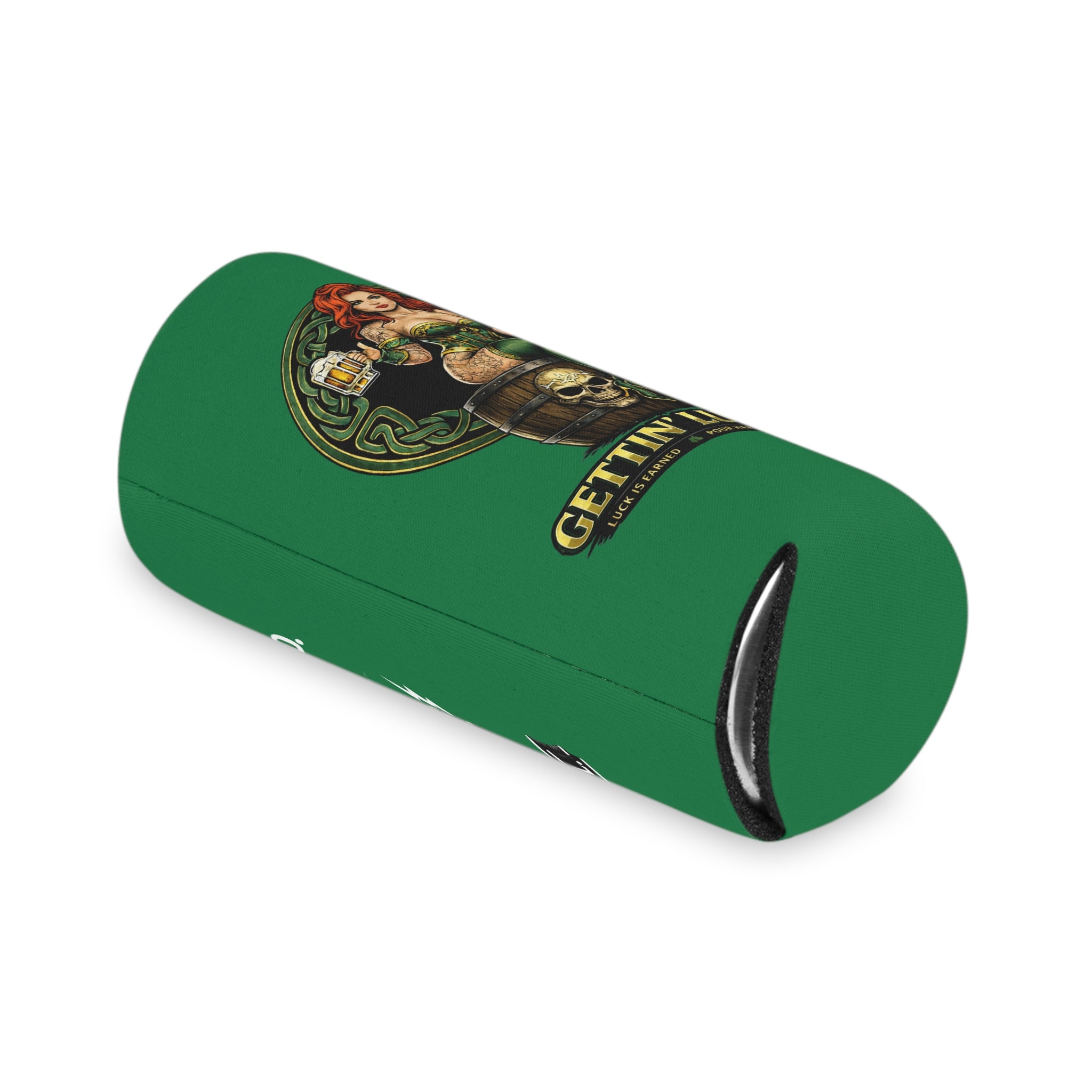 Gettin' Lucky / Stay Cold Can Cooler — St. Patrick's Day Pinup Beer Koozie