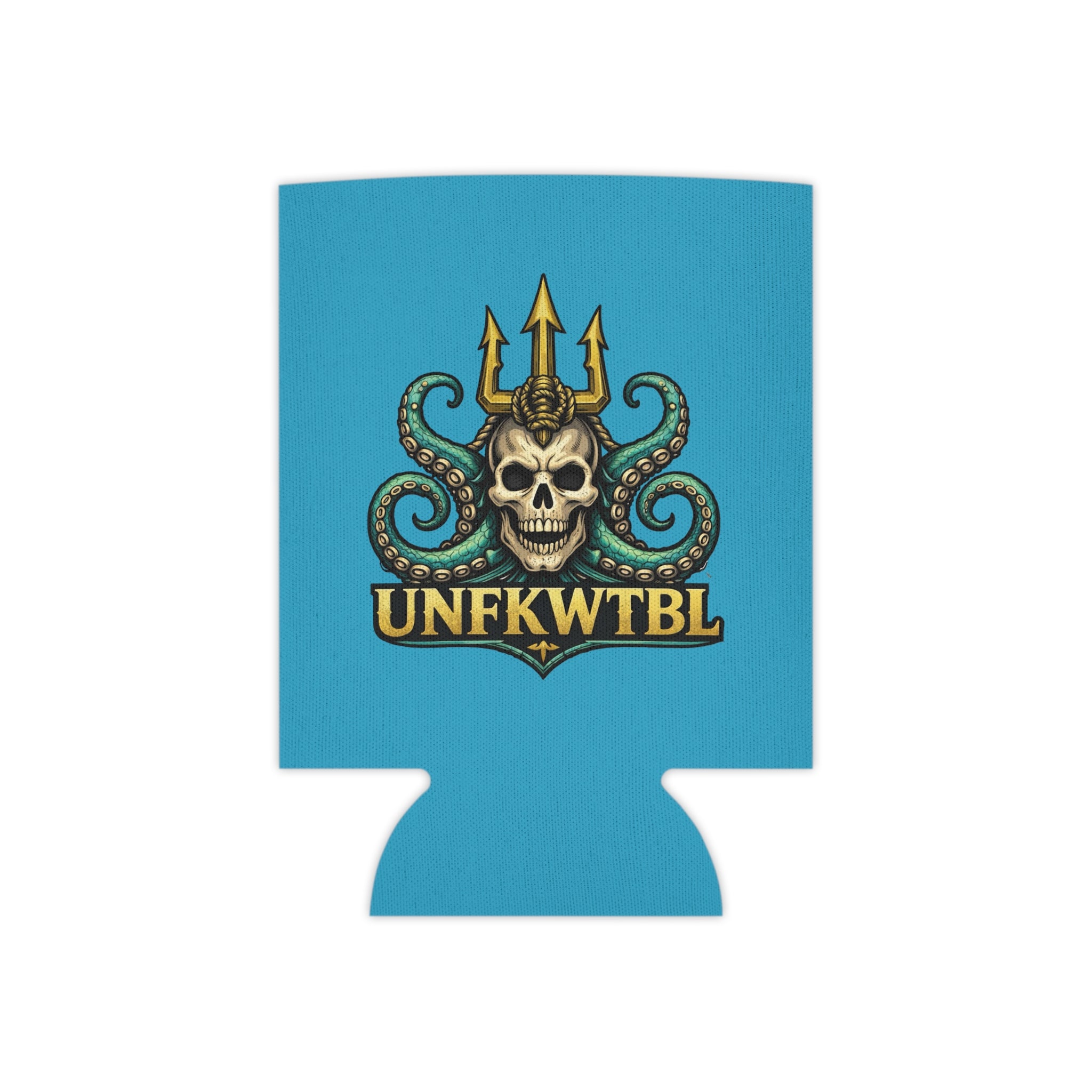 Can Cooler — "Stay Cold, Remain UNFKWTBL" Skull & Trident Beer Koozie