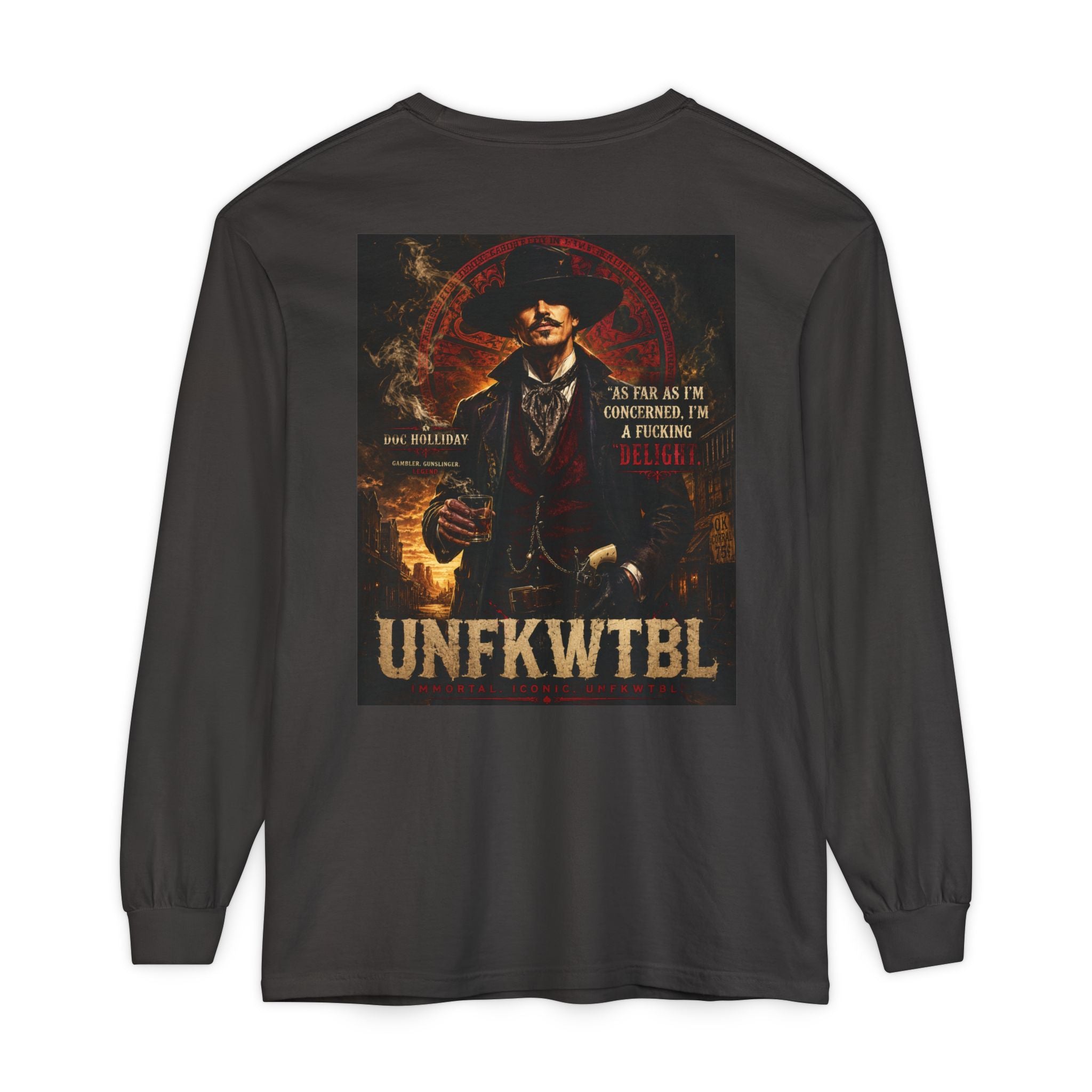 Unfkwtbl Vintage Western Long Sleeve T‑Shirt — Gunslinger Graphic