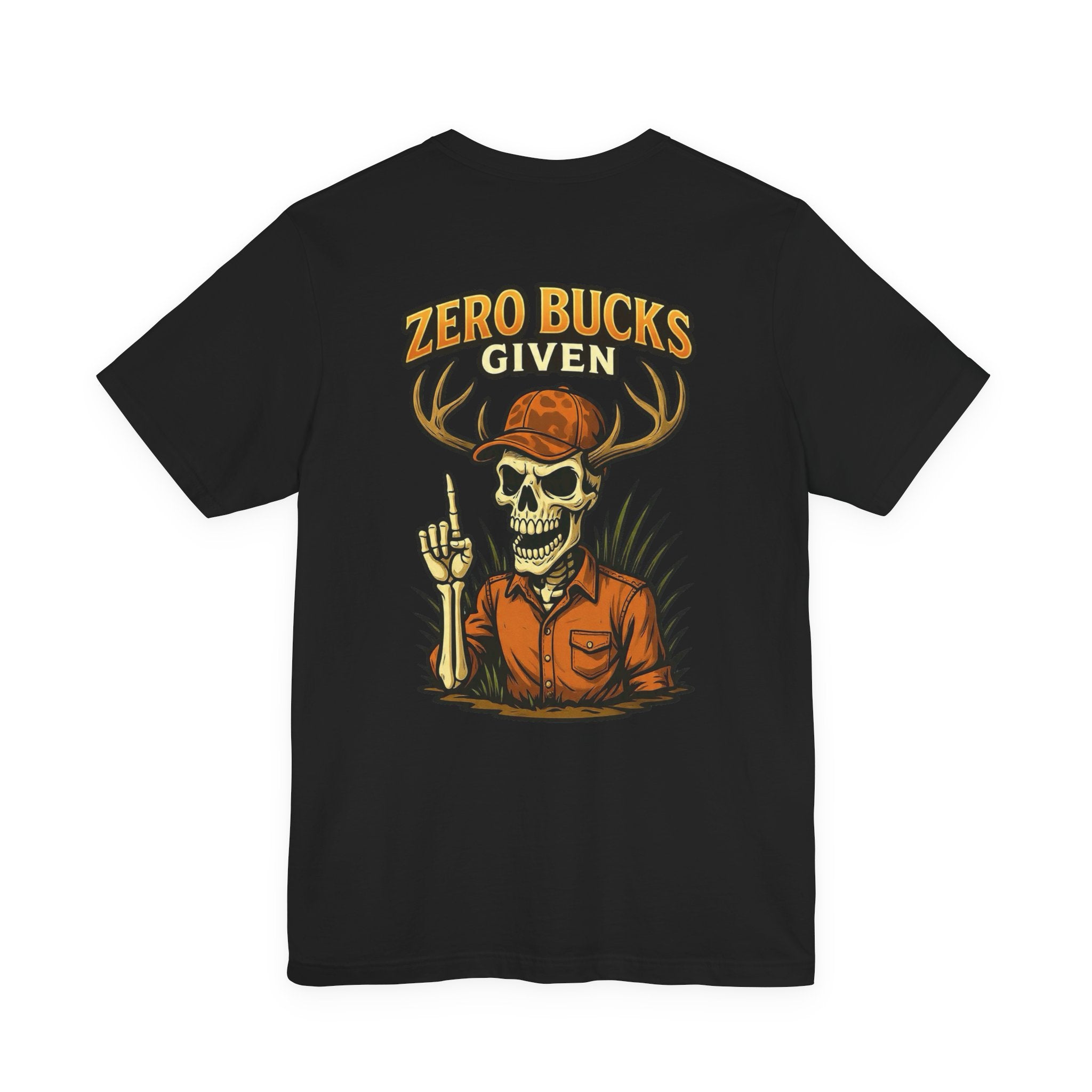 Zero Bucks Given Skull Deer Graphic Tee