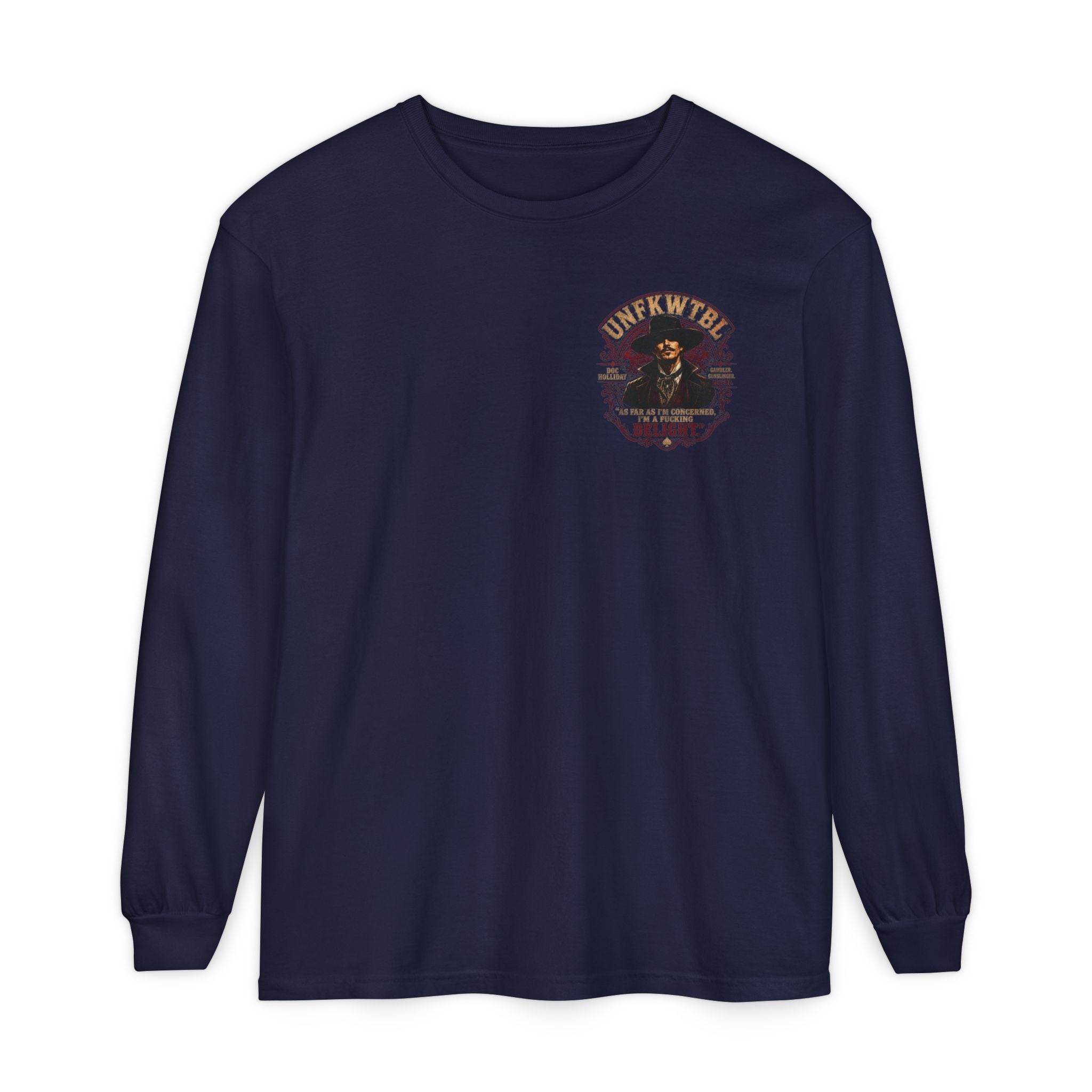Unfkwtbl Vintage Western Long Sleeve T‑Shirt — Gunslinger Graphic