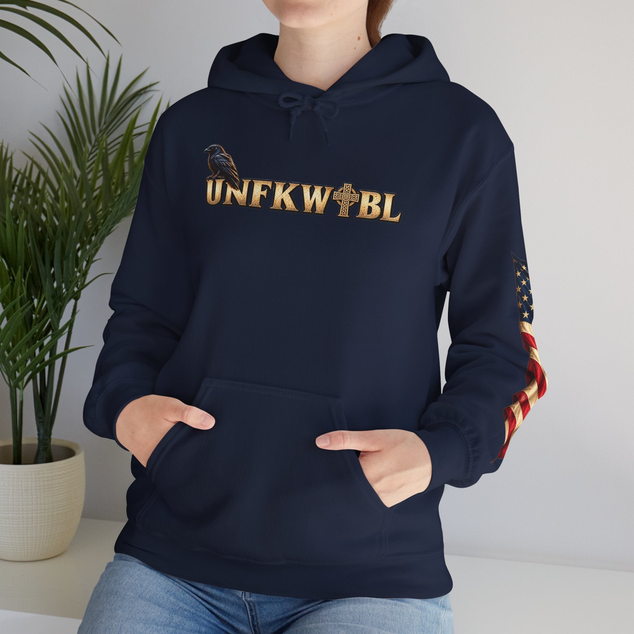 UNFKWTBL The Watcher Raven & Celtic Cross Hoodie