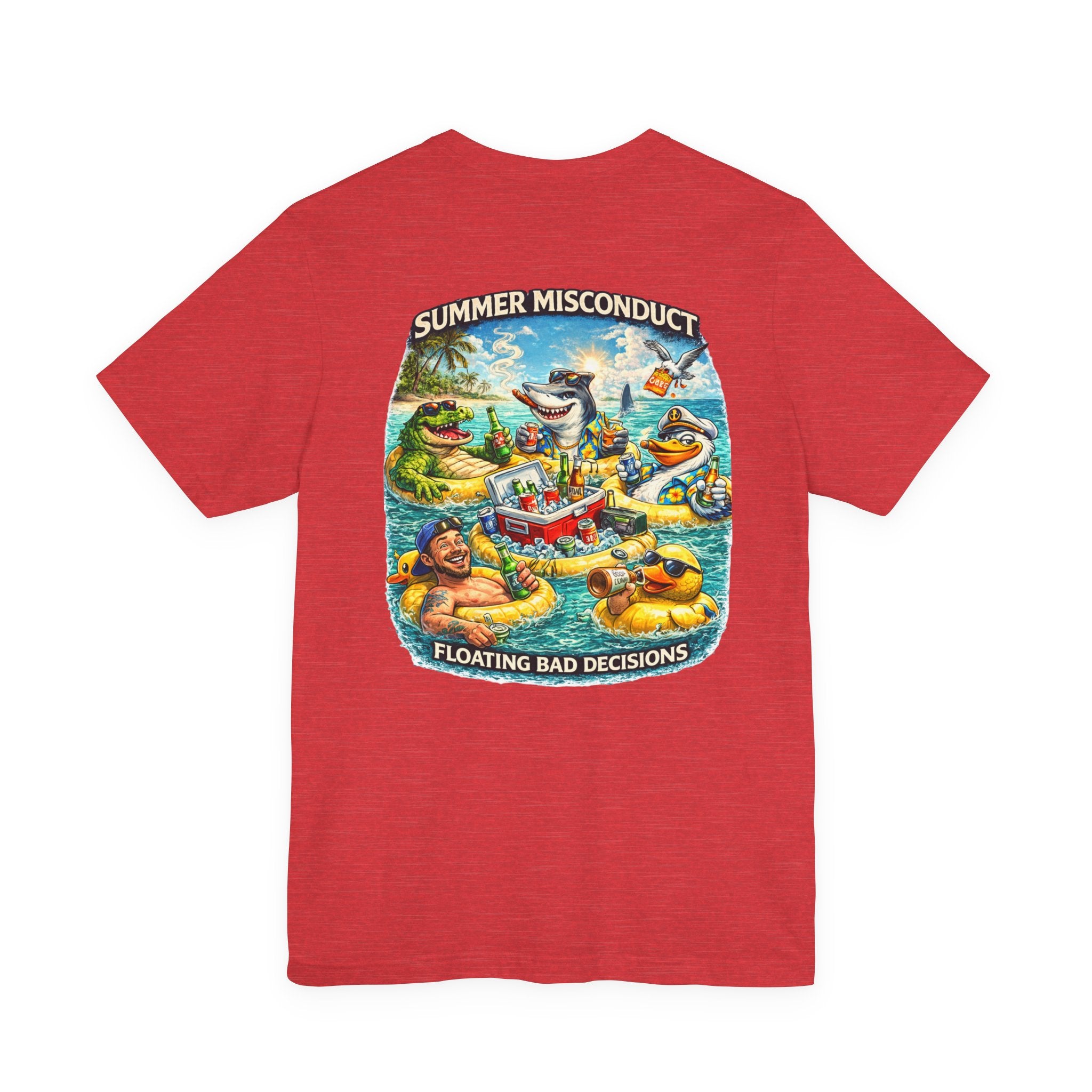 Summer Misconduct T-Shirt – 'Floating Bad Decisions' Beach Party Graphic Tee