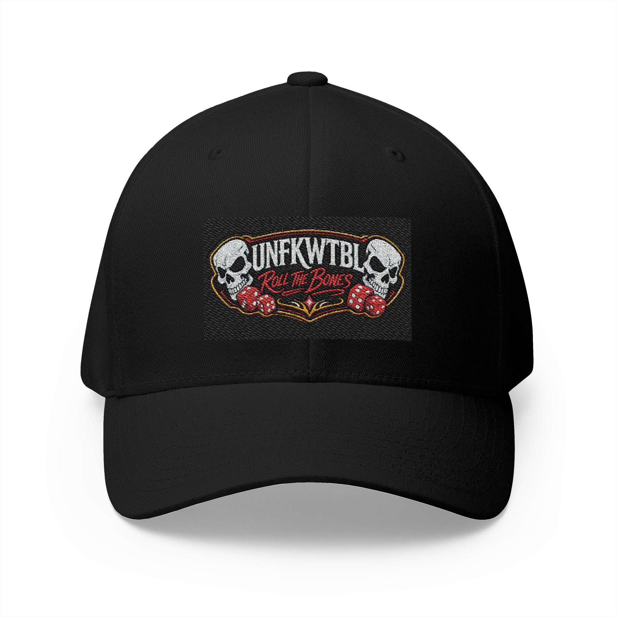 Punk Vibes Embroidered Cap — Skull & Dice Rocker Hat