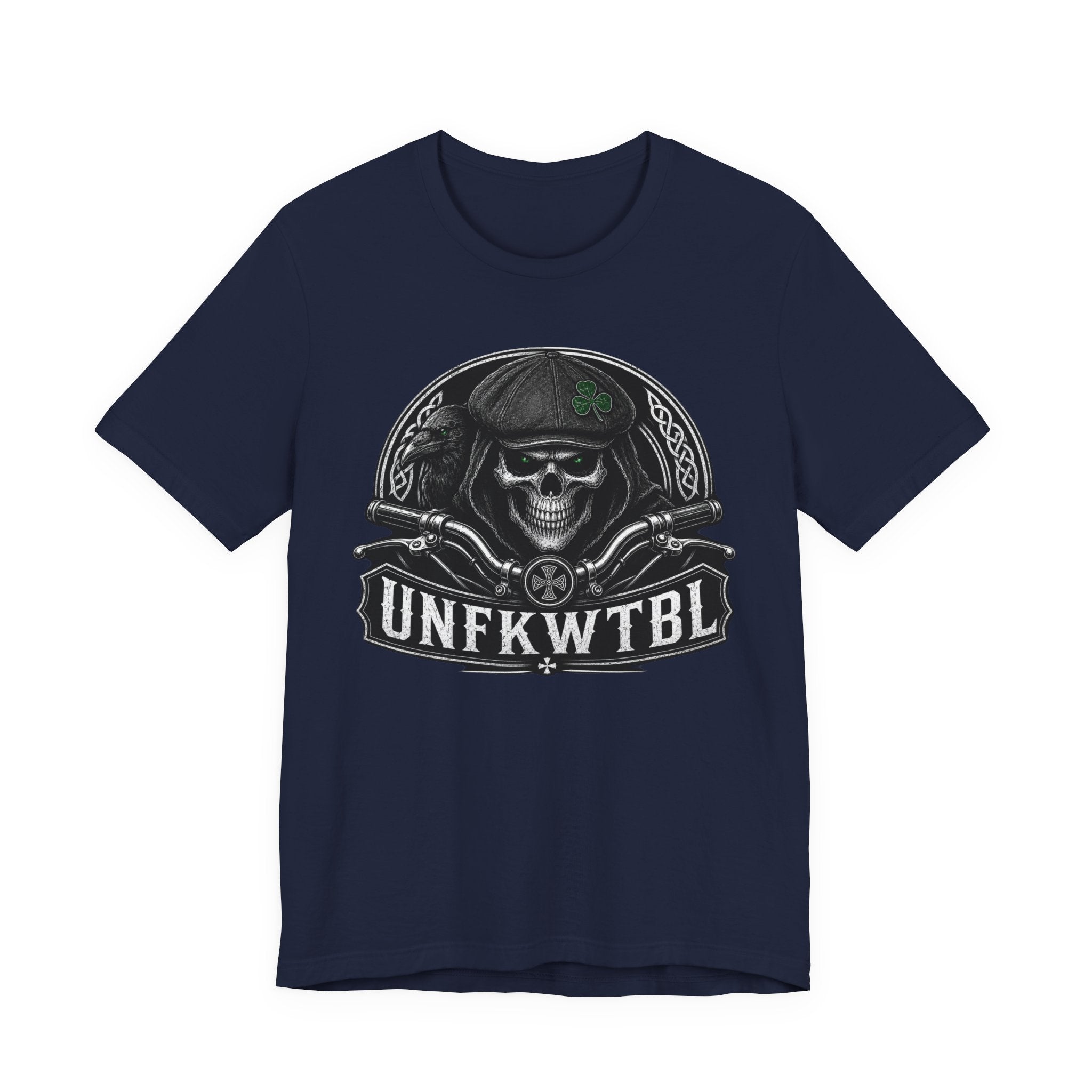Skull Biker Tee — "UNFKWTBL" Vintage Motorcycle Graphic T-Shirt