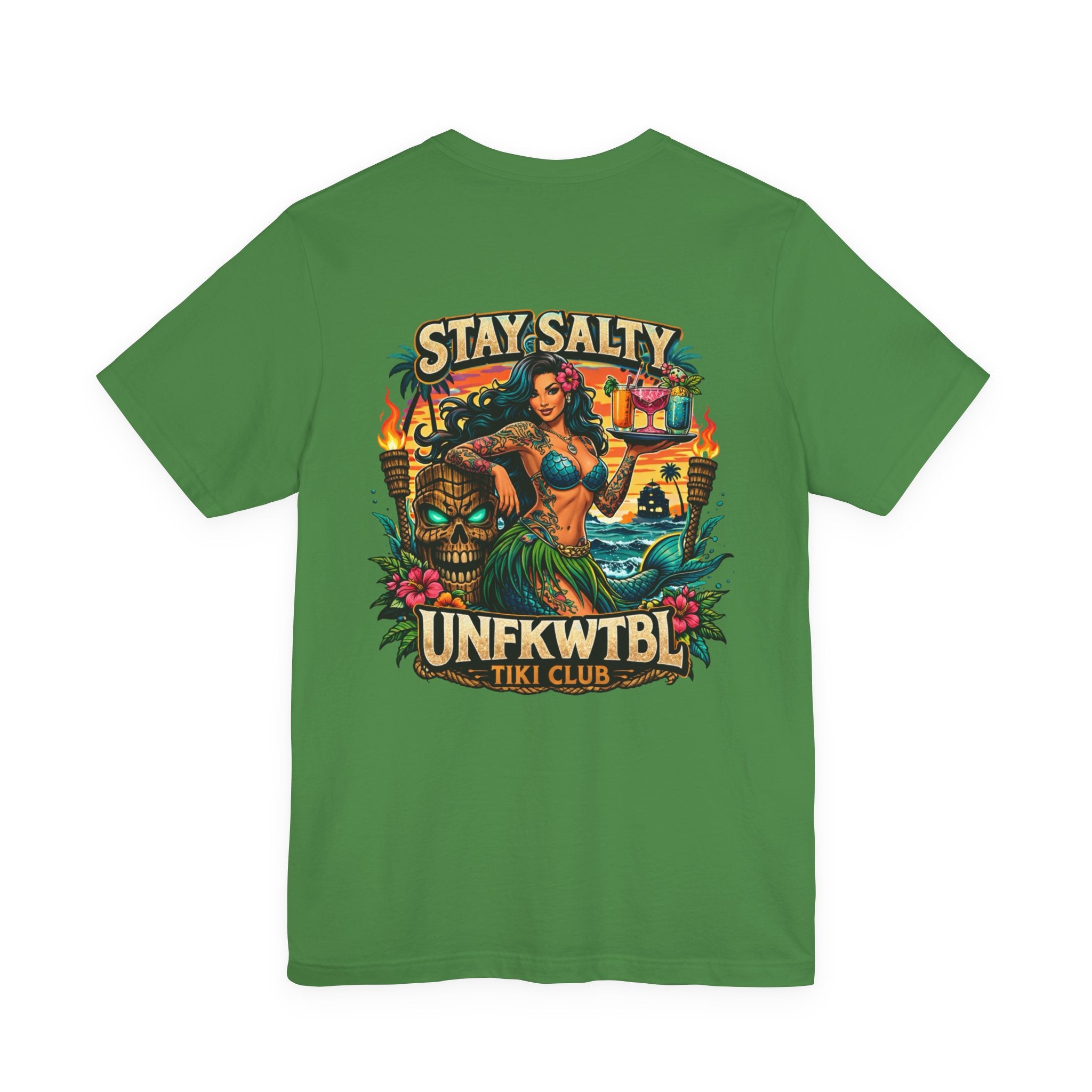 Stay Salty Tiki Club Tee — Vintage Hawaiian Pin-Up Surf Shirt