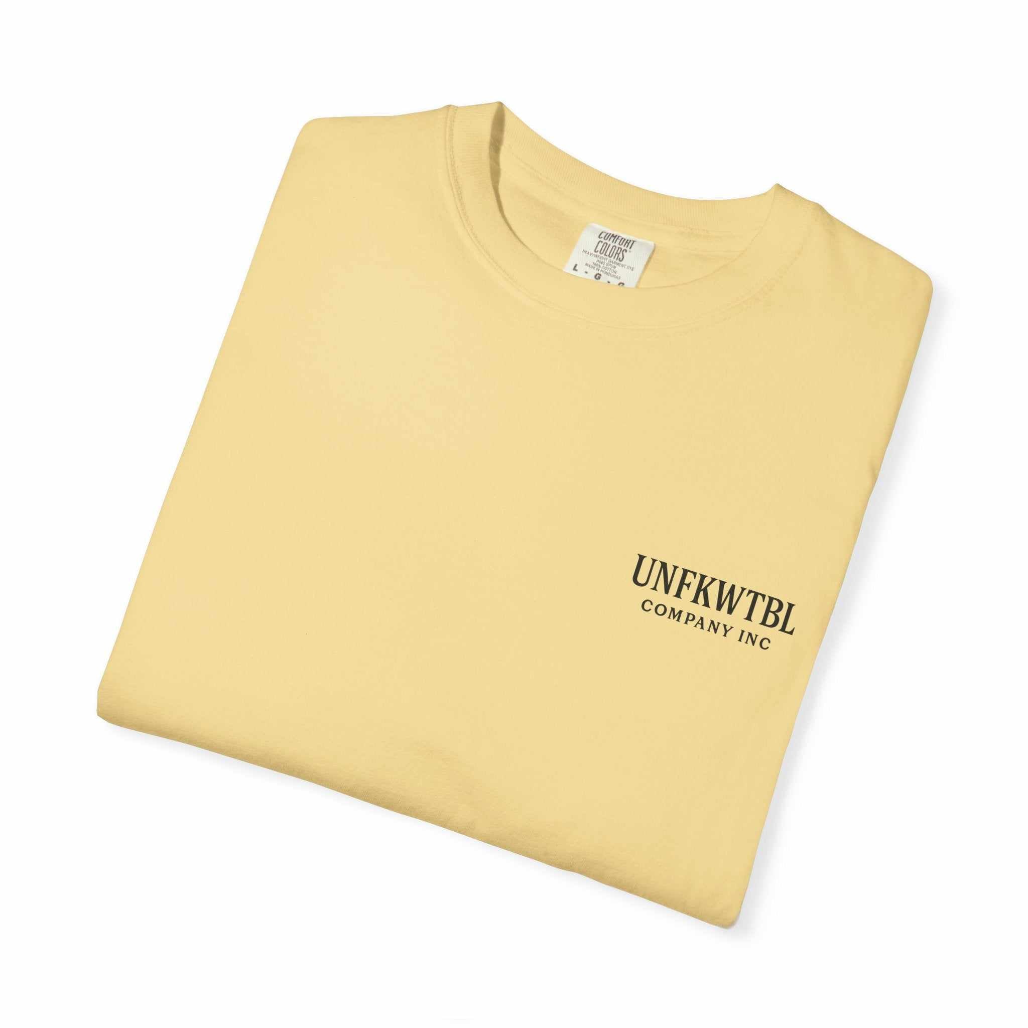 Steel and Silence T-shirt folded unisex garment-dyed soft cotton tee in light color with small logo print