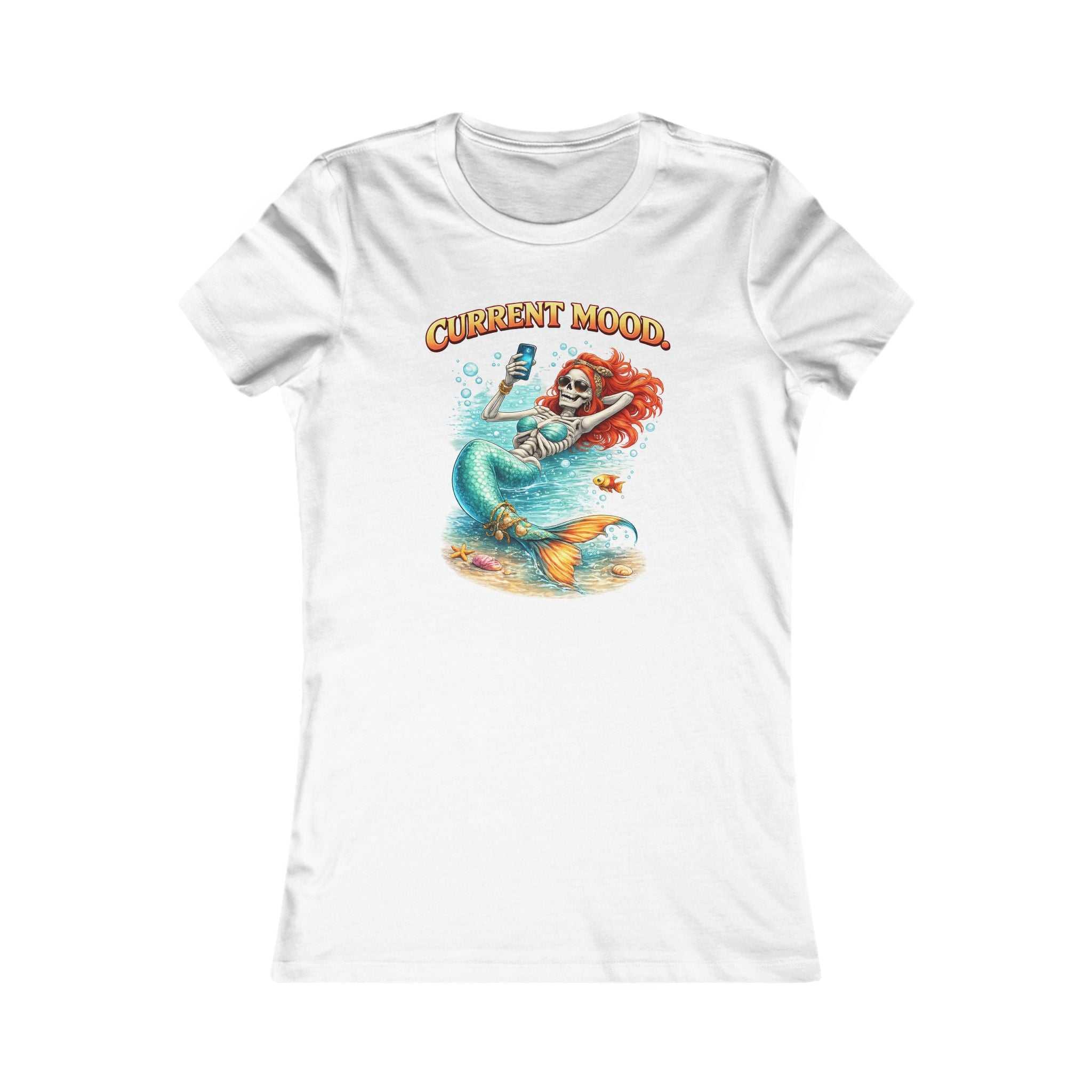 Mermaid "Current Mood" Women's Tee — Cute Beachy Graphic Shirt