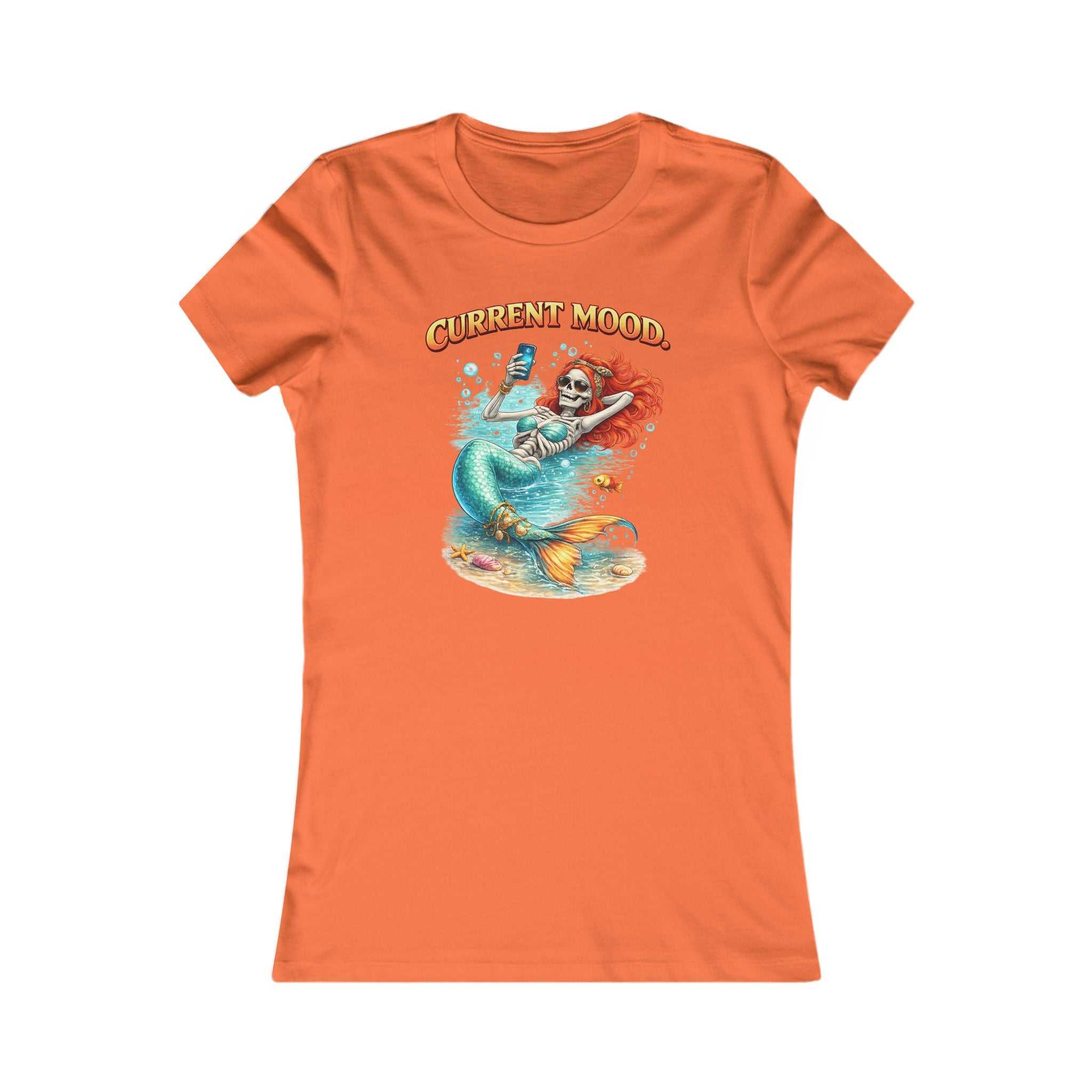 Mermaid "Current Mood" Women's Tee — Cute Beachy Graphic Shirt