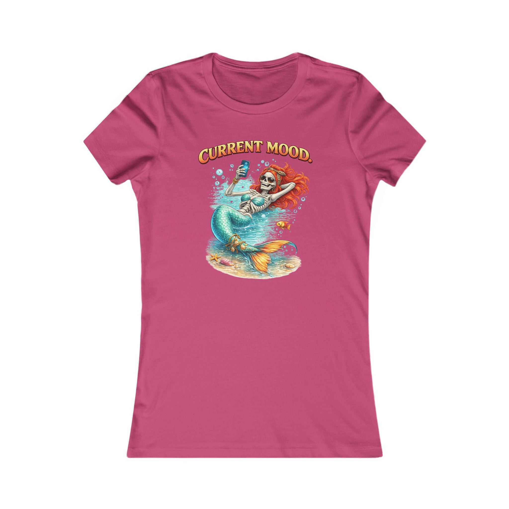 Mermaid "Current Mood" Women's Tee — Cute Beachy Graphic Shirt