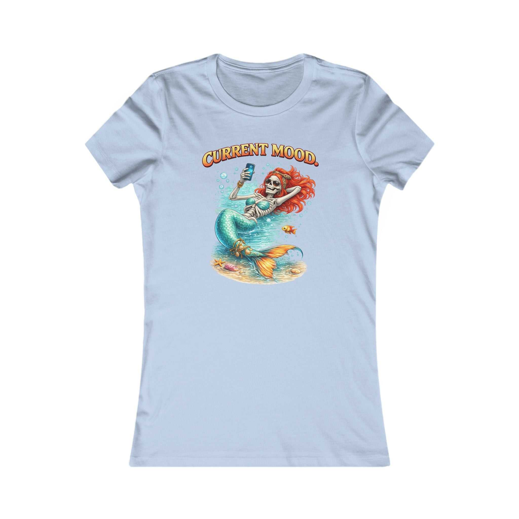 Mermaid "Current Mood" Women's Tee — Cute Beachy Graphic Shirt