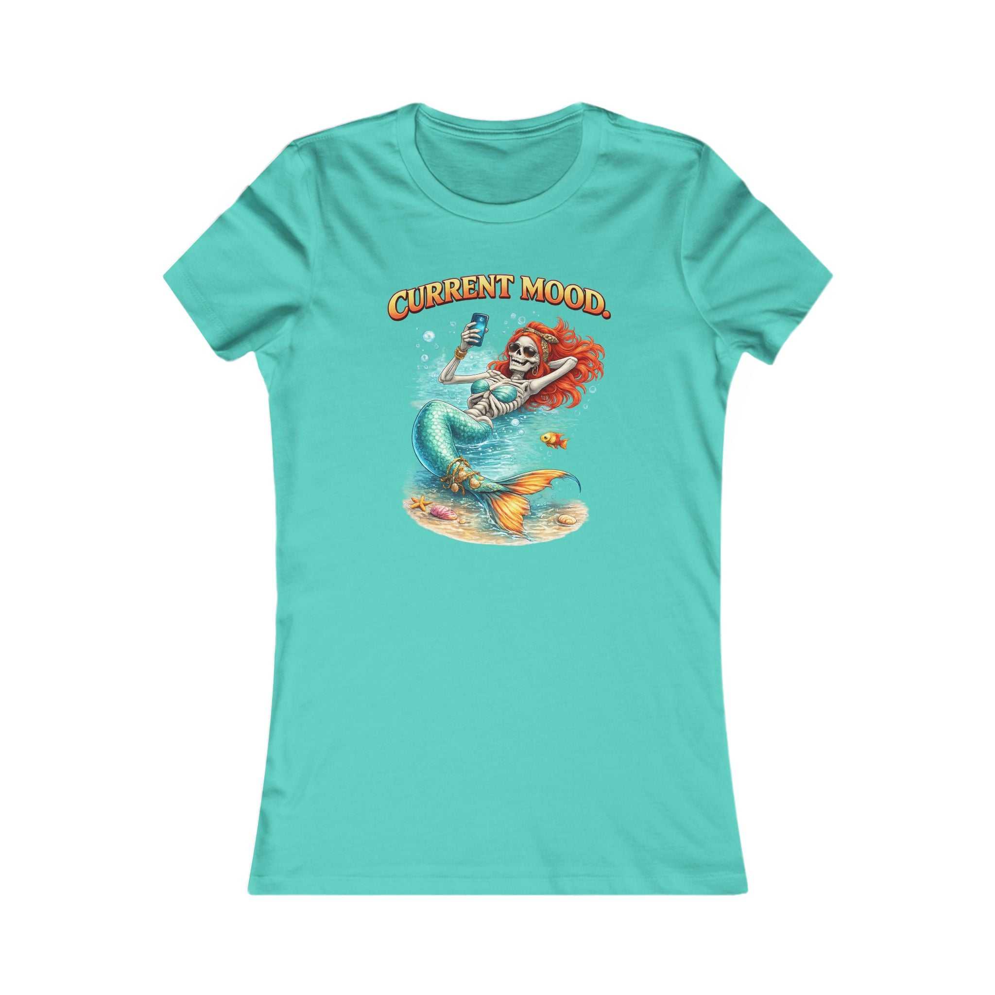 Mermaid "Current Mood" Women's Tee — Cute Beachy Graphic Shirt