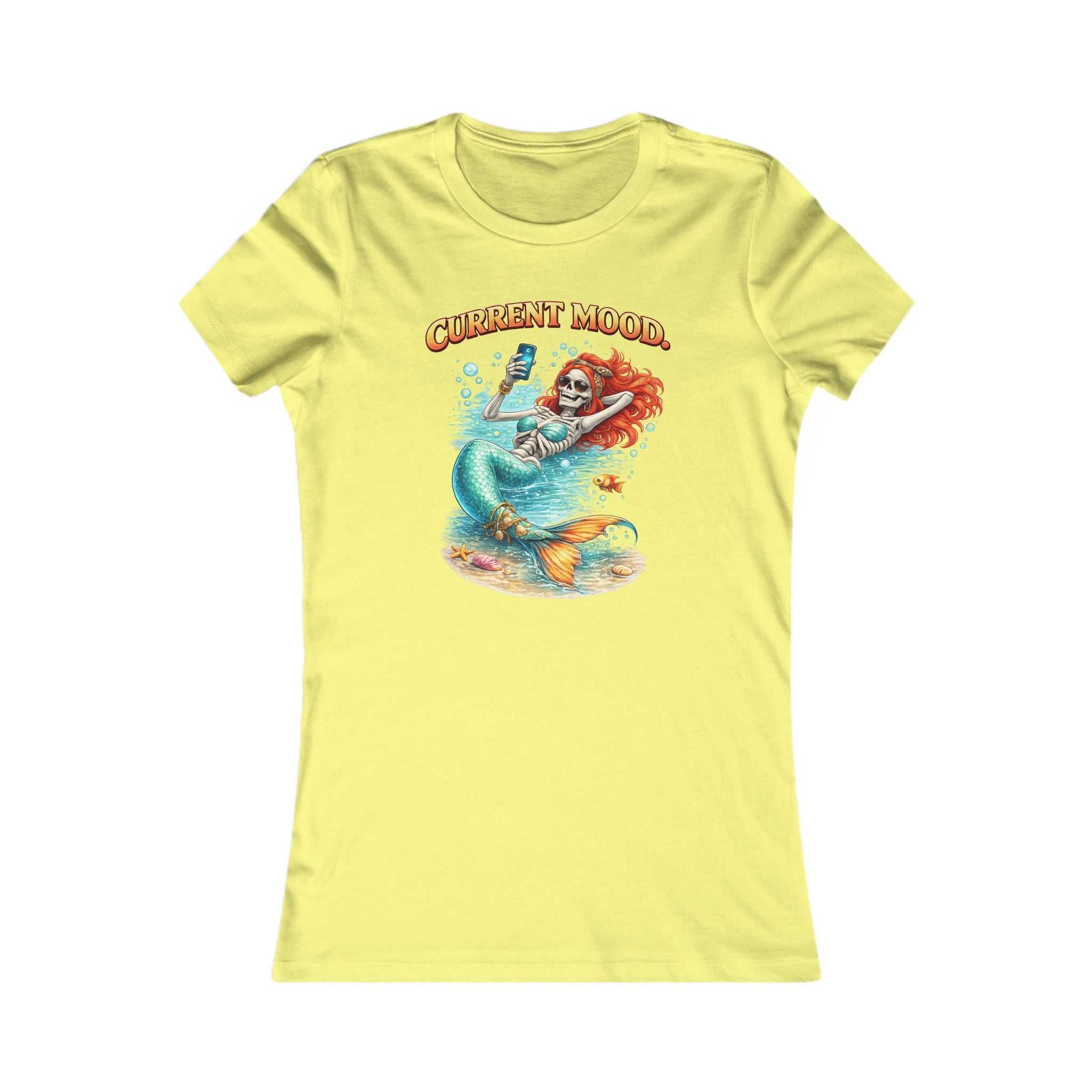Mermaid "Current Mood" Women's Tee — Cute Beachy Graphic Shirt