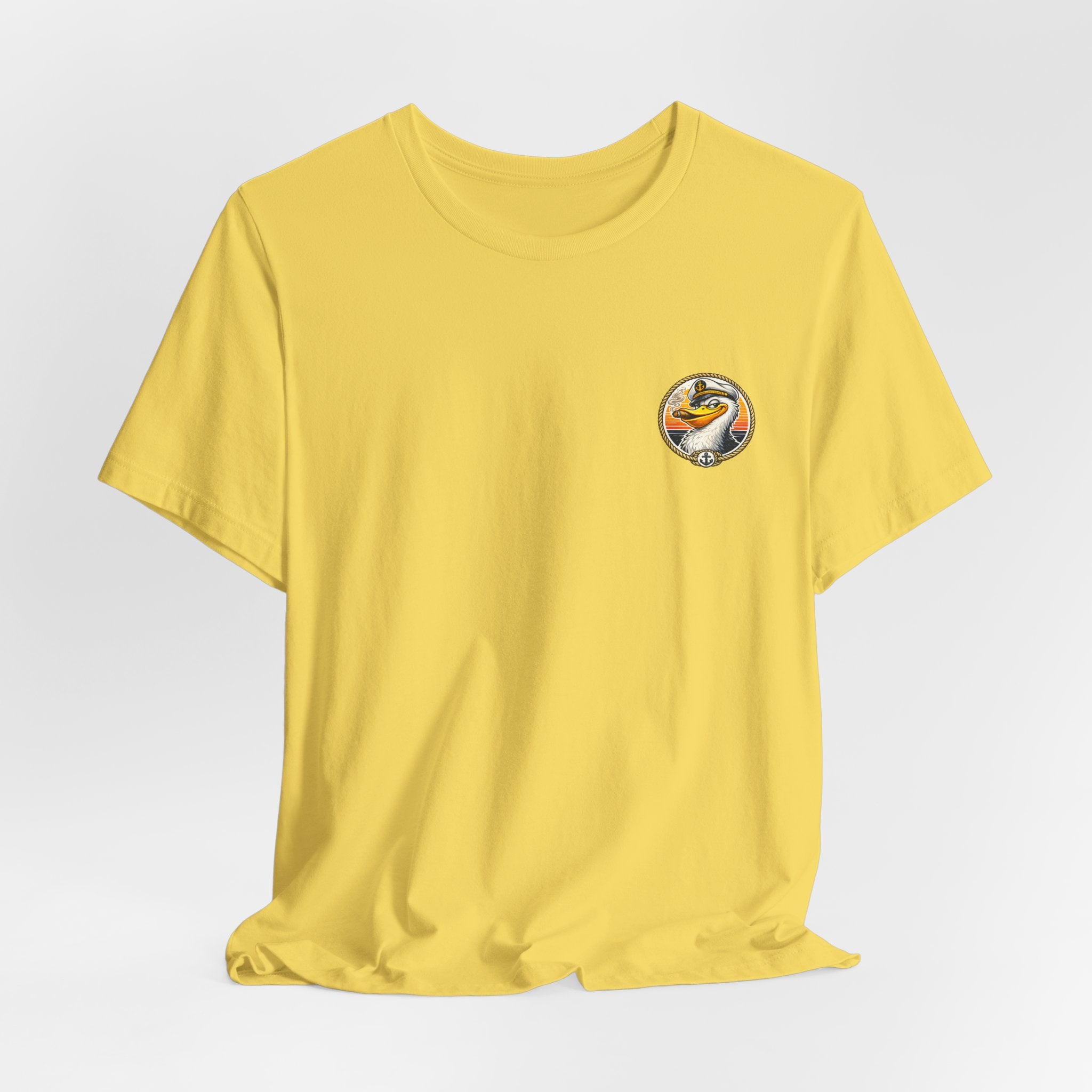 Duck Captain Graphic Tee — Sailor Duck Drinking Rum Retro Beach Shirt
