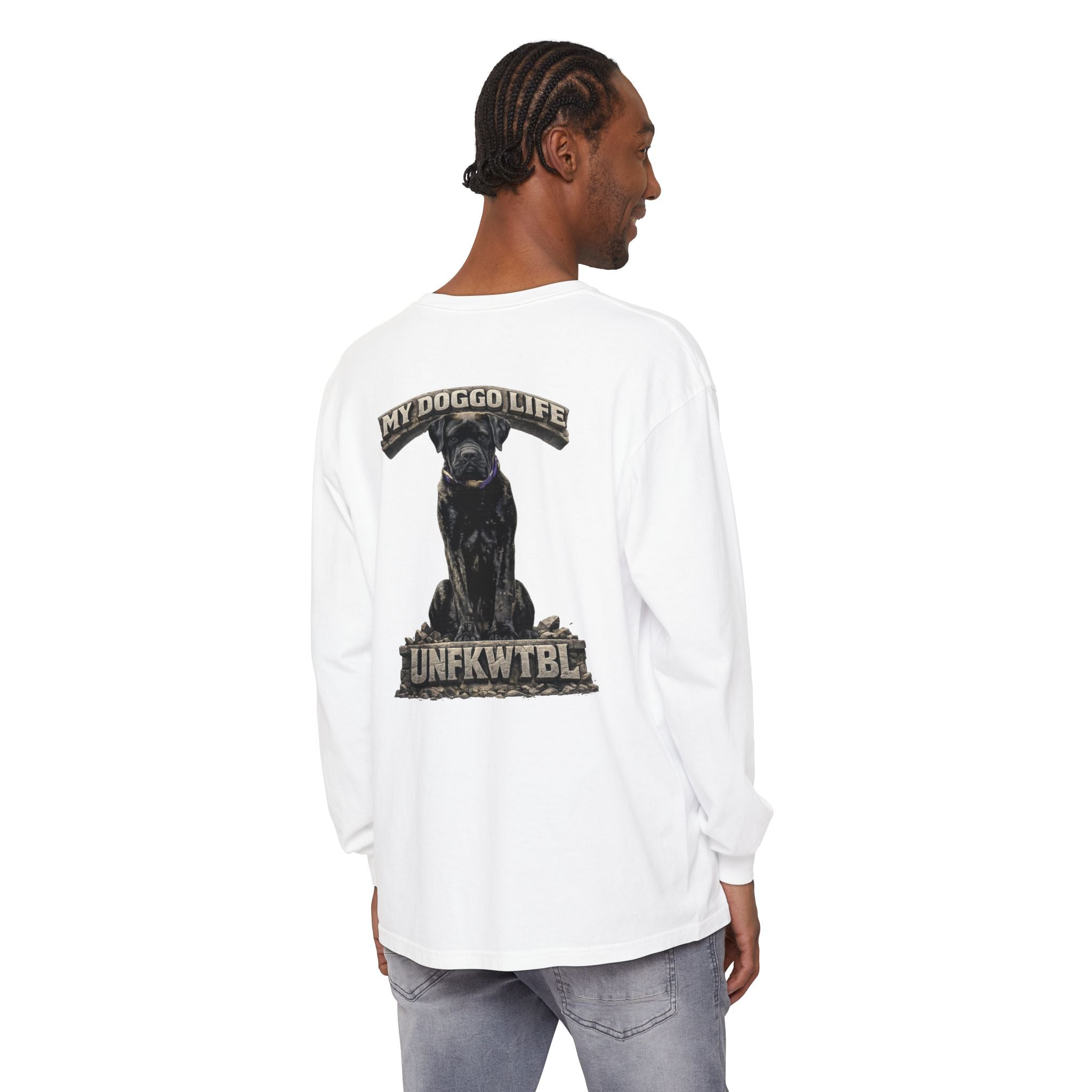 Long Sleeve T-Shirt — "My Doggo Life" Black Dog Graphic