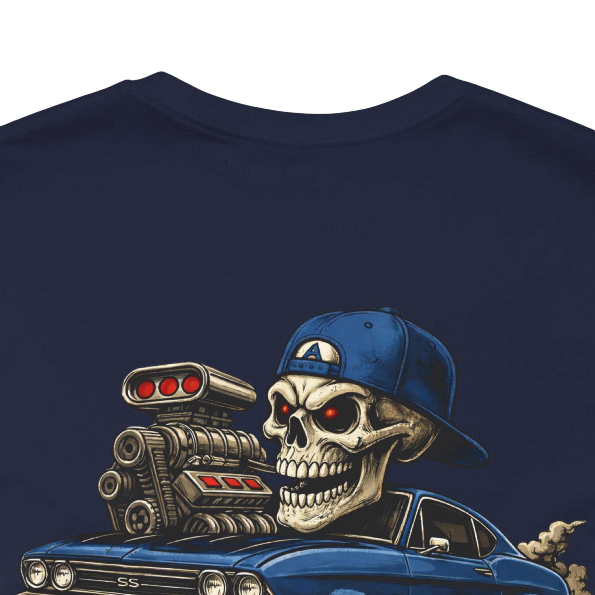 Burnout Skull Muscle Car Tee — "Still Burnin' Rubber" Graphic T-Shirt