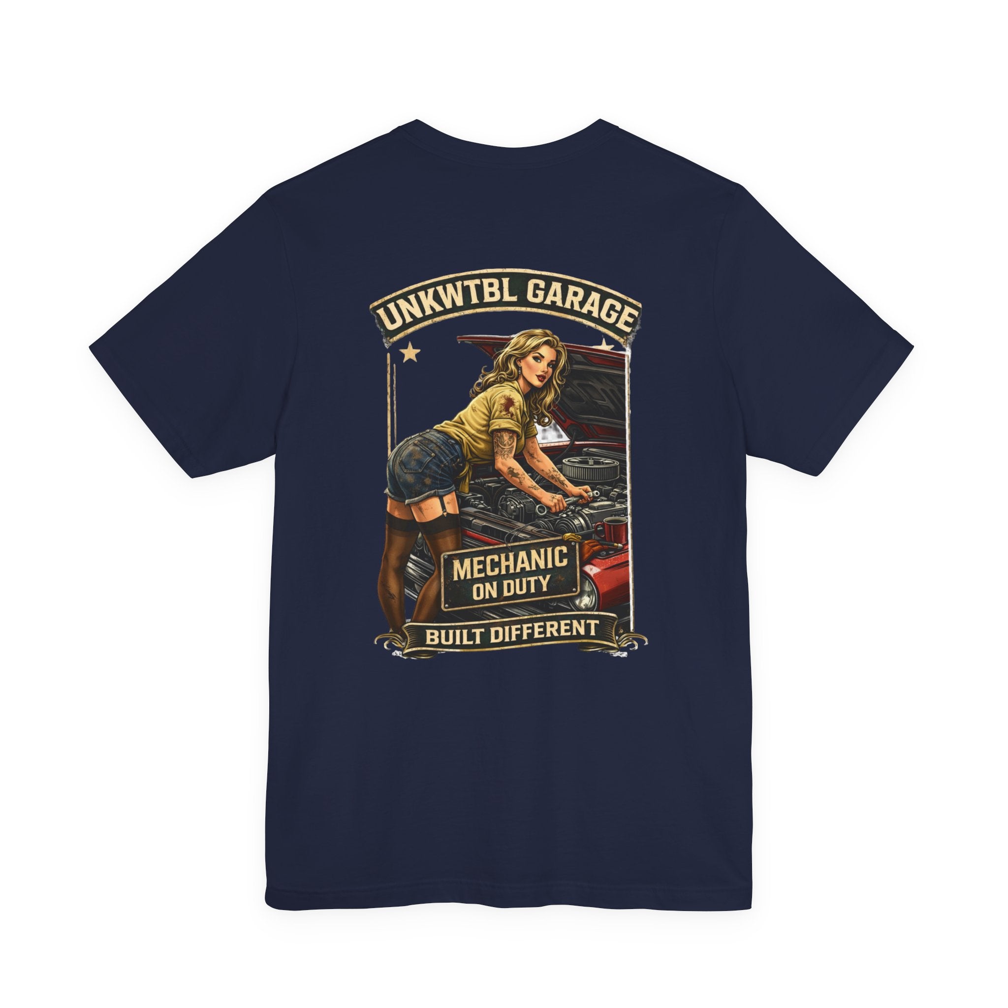 Mechanic On Duty Tee — Retro Pinup Garage T-Shirt