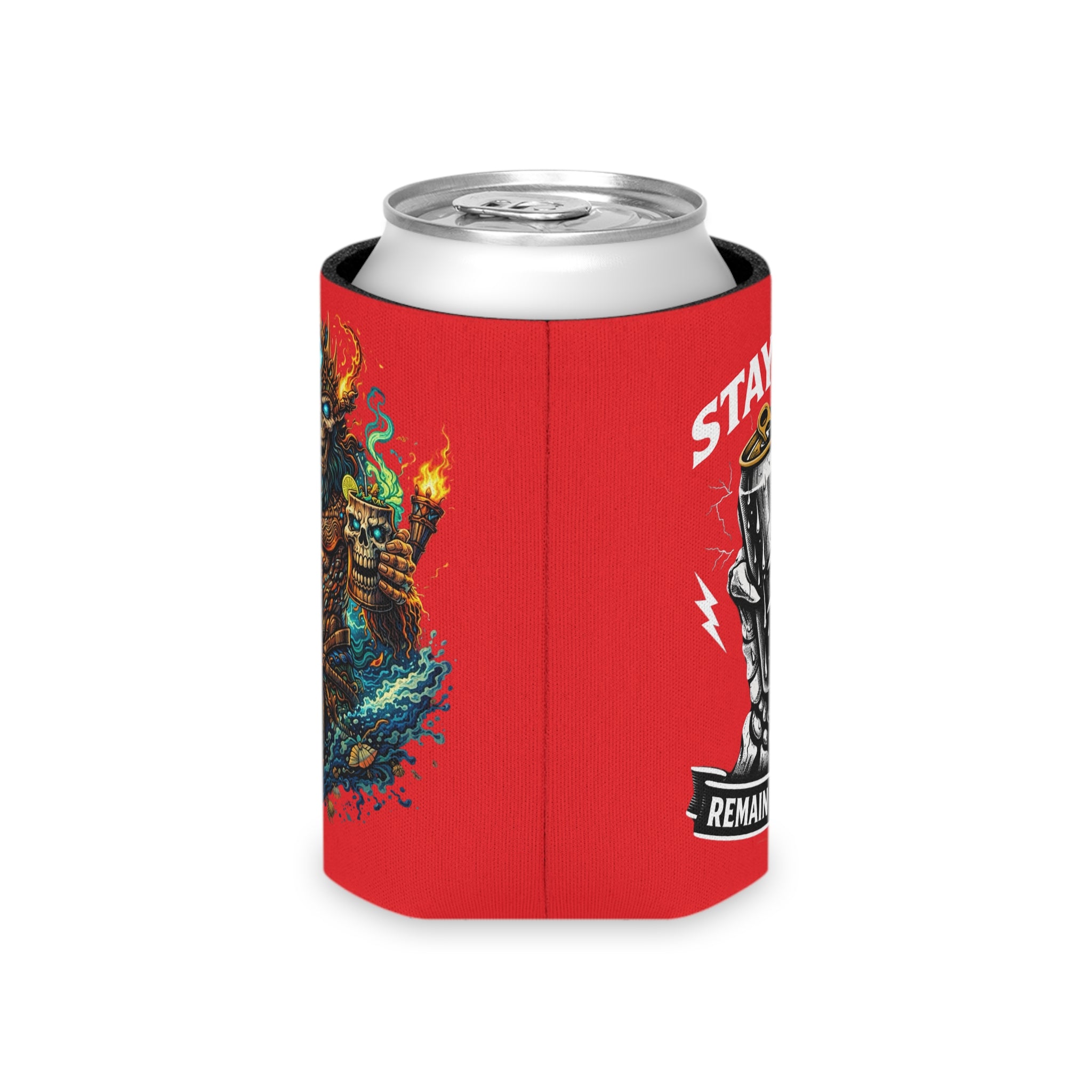 Stay Cold Can Cooler — Skull Hand & Trident Island Beer Koozie