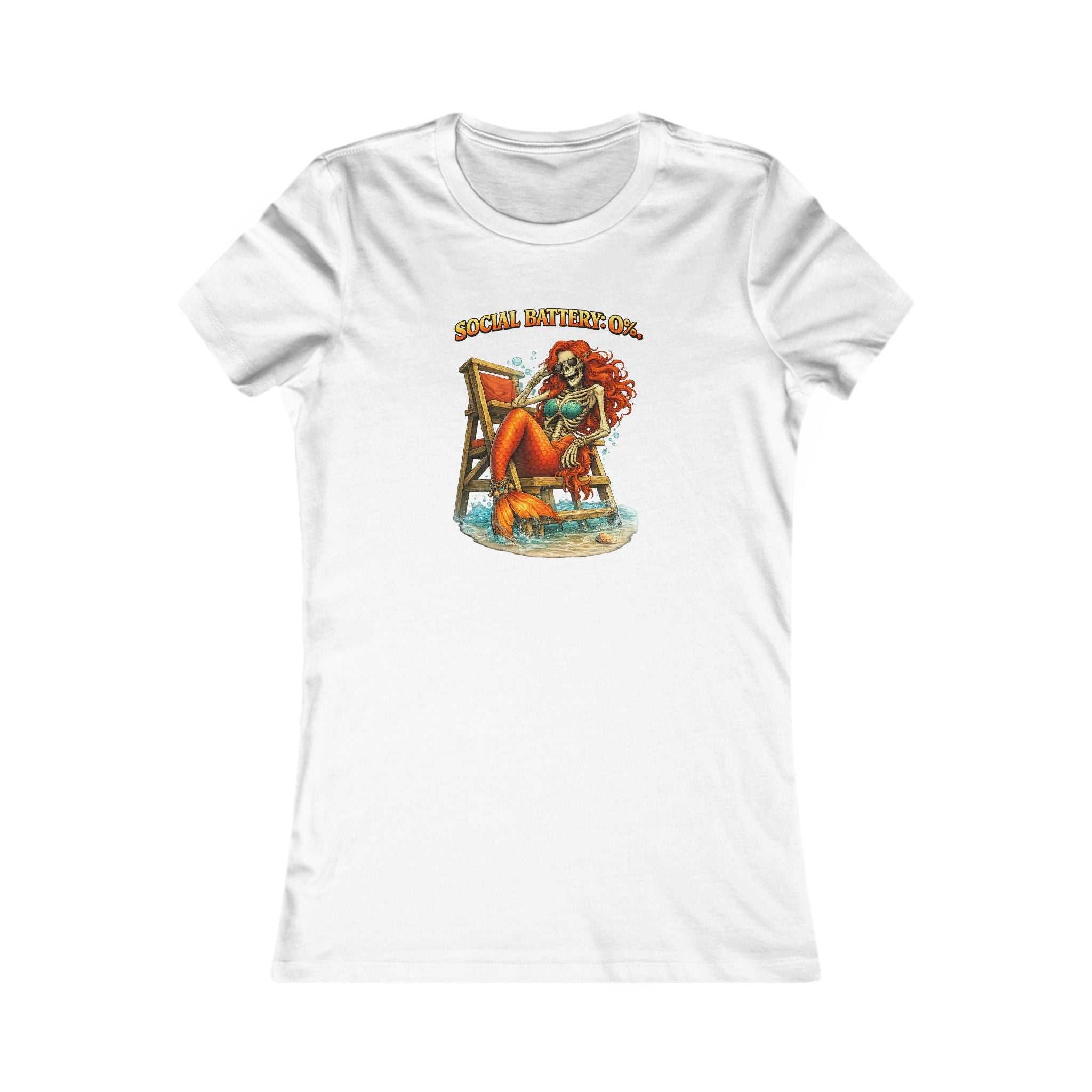Women’s Beach Mermaid Tee — “Social Distancing, Inc.” Retro Pinup Graphic Shirt