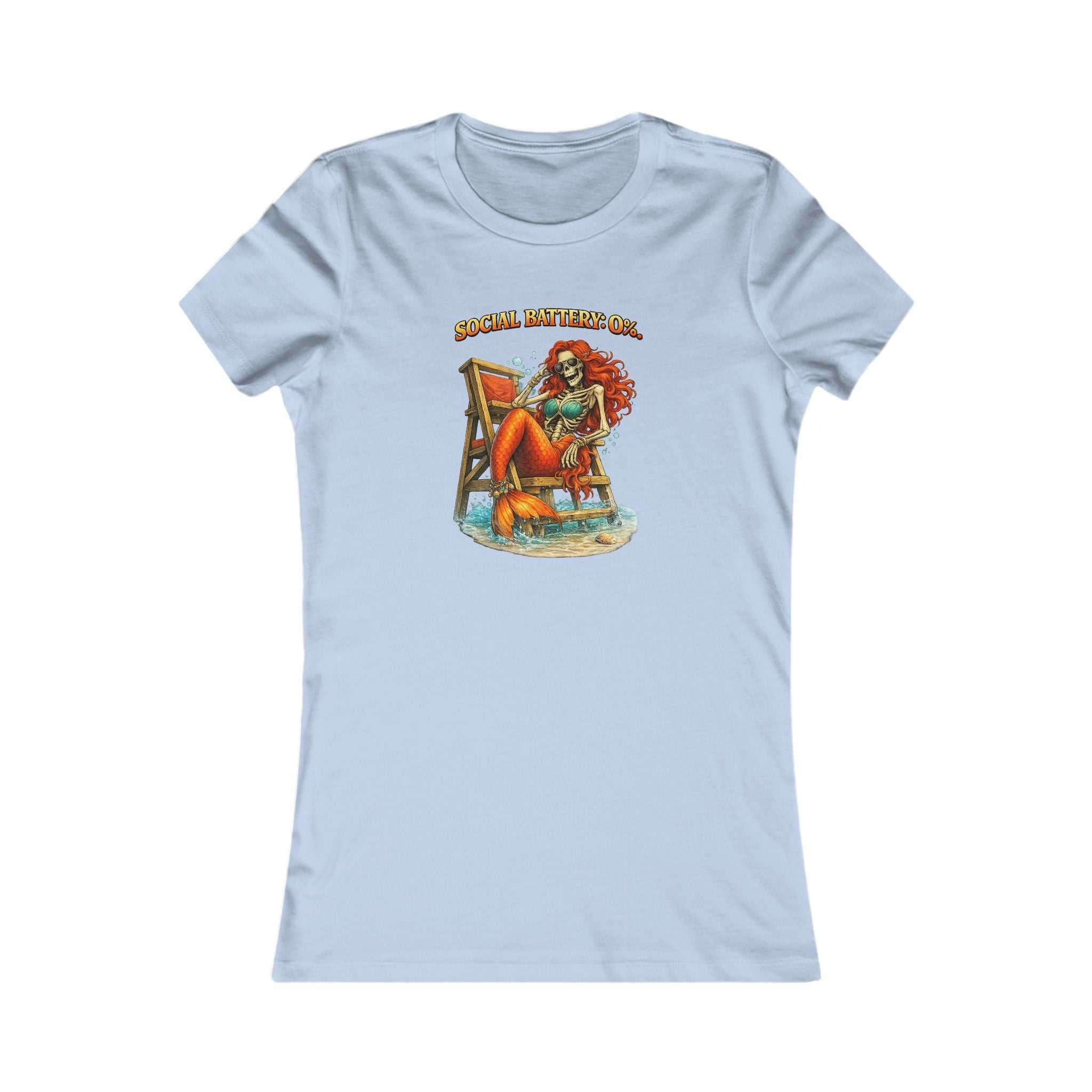 Women’s Beach Mermaid Tee — “Social Distancing, Inc.” Retro Pinup Graphic Shirt