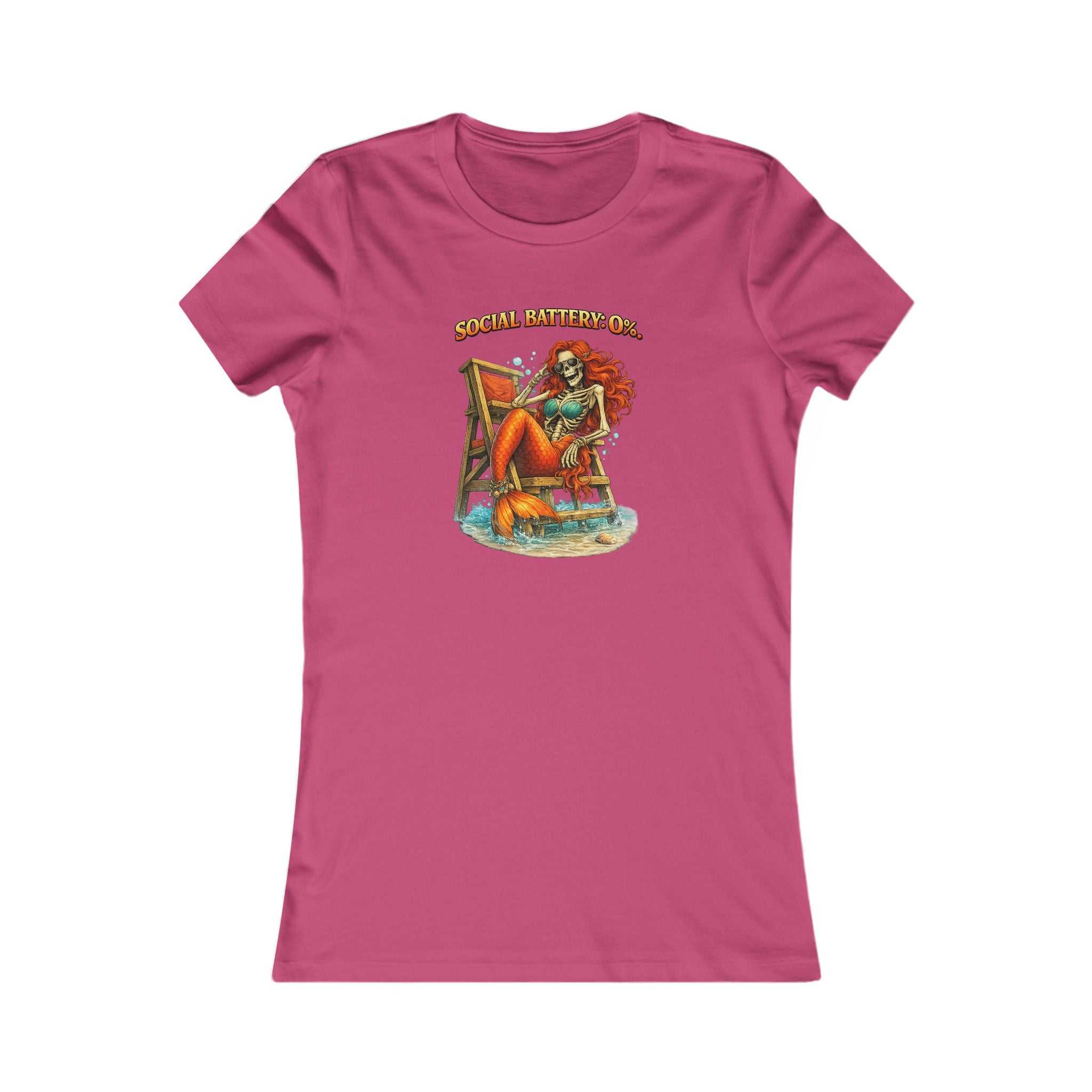 Women’s Beach Mermaid Tee — “Social Distancing, Inc.” Retro Pinup Graphic Shirt