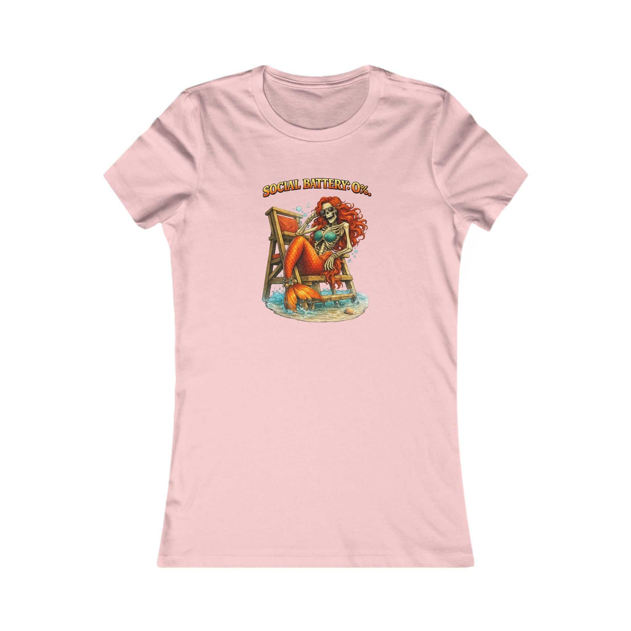 Women’s Beach Mermaid Tee — “Social Distancing, Inc.” Retro Pinup Graphic Shirt