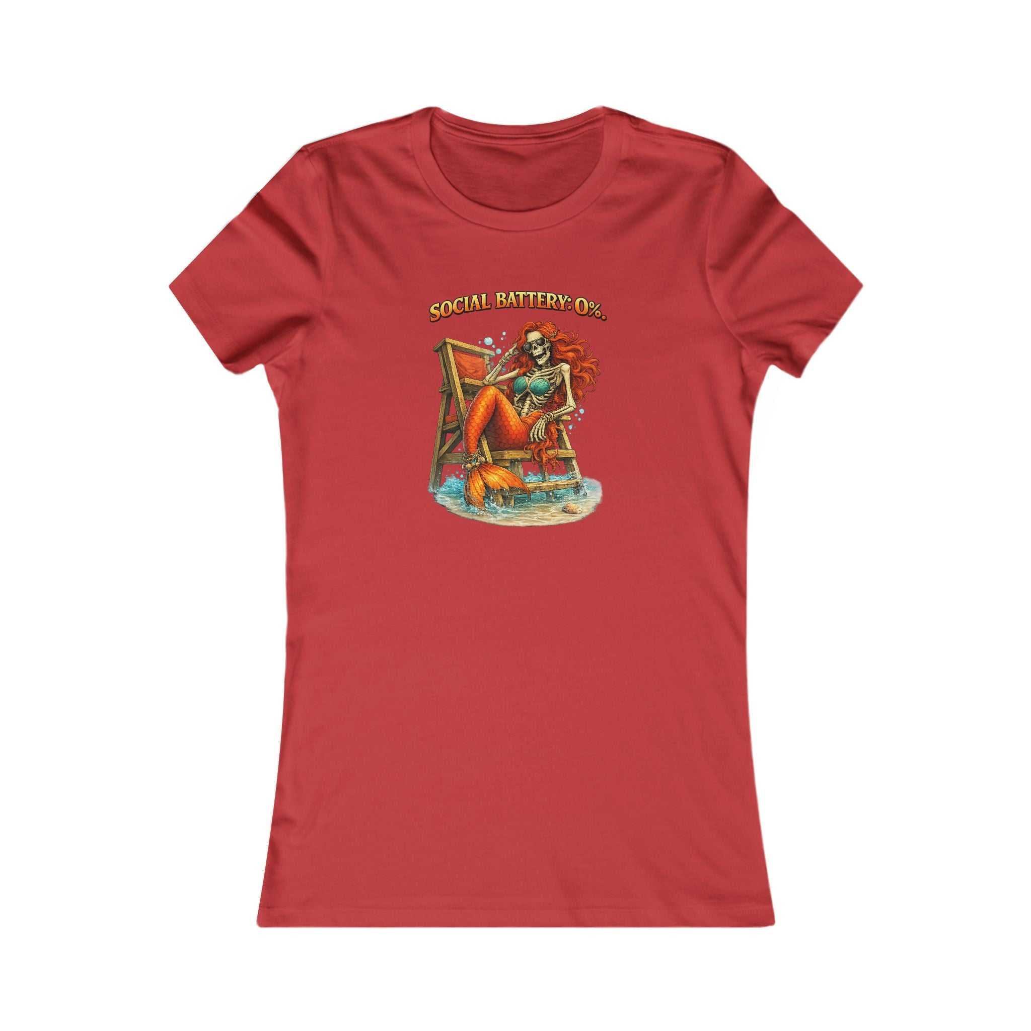 Women’s Beach Mermaid Tee — “Social Distancing, Inc.” Retro Pinup Graphic Shirt