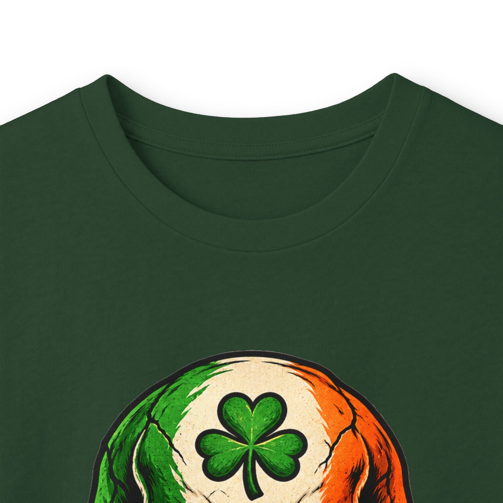 Irish Tricolor Shamrock Skull Long Sleeve Tee