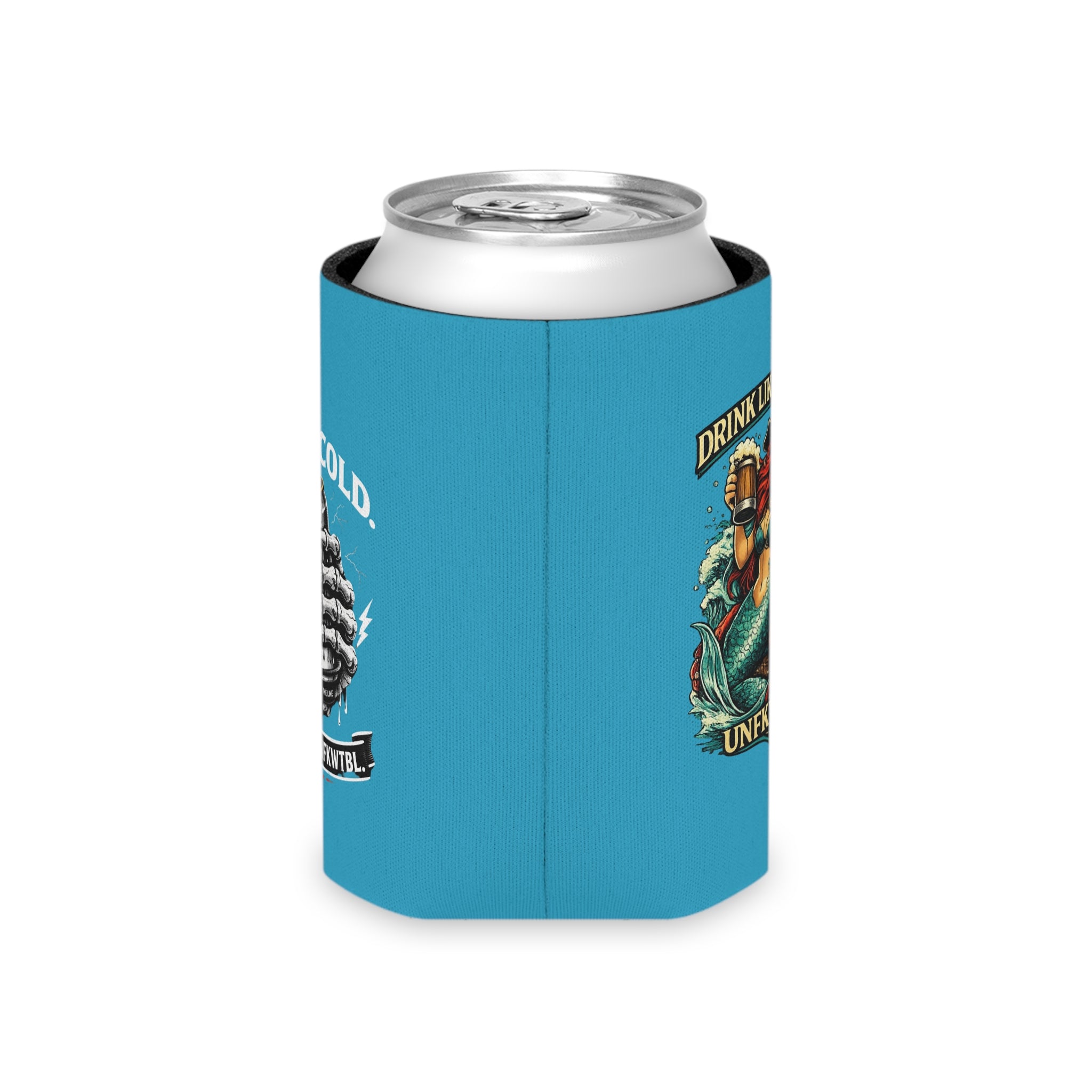 Can Cooler — "Drink Like a Pirate / Stay Cold" Mermaid & Skull Beer Koozie