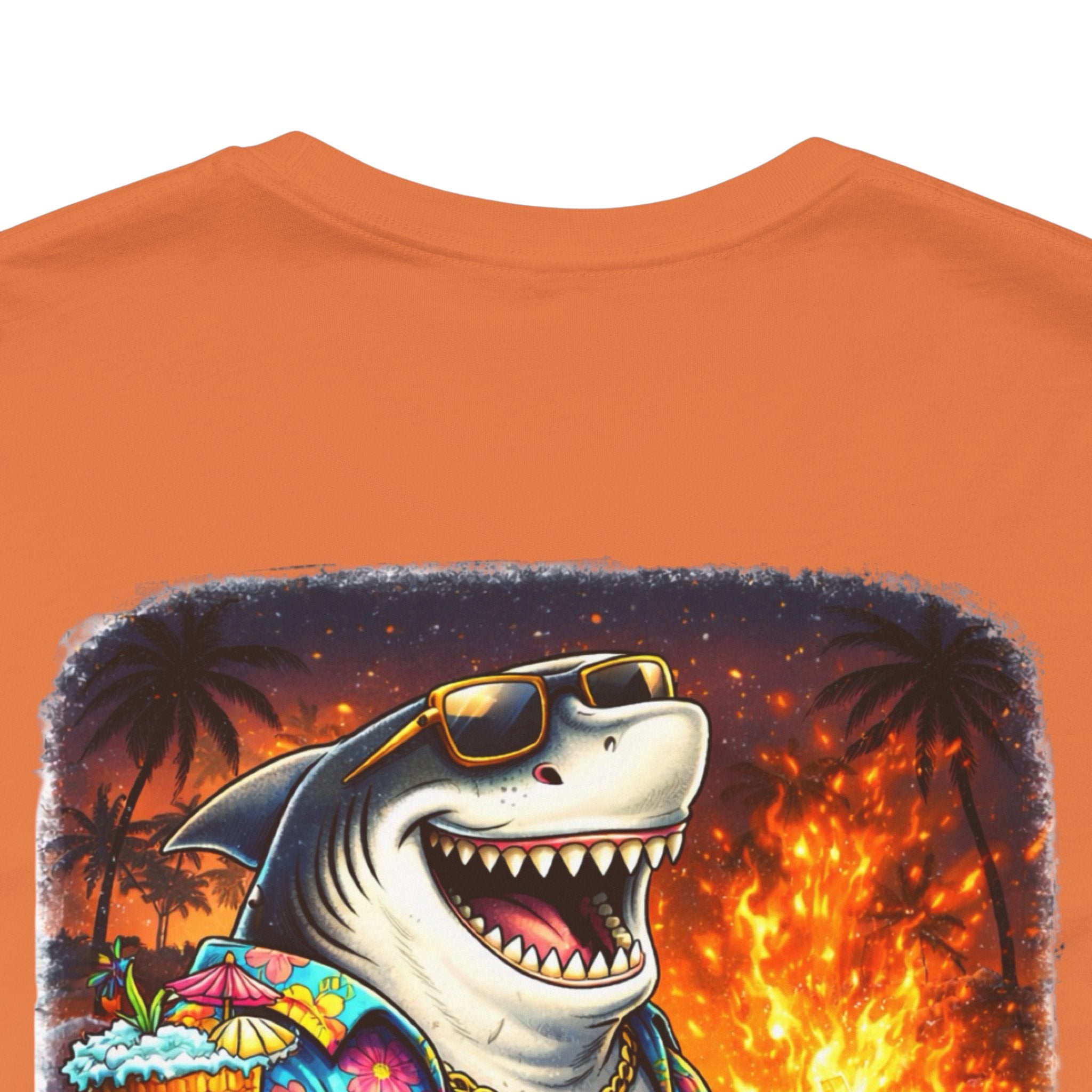 Shark Bonfire Tee — "Sharks Don’t Tan, We Toast" Graphic T-Shirt
