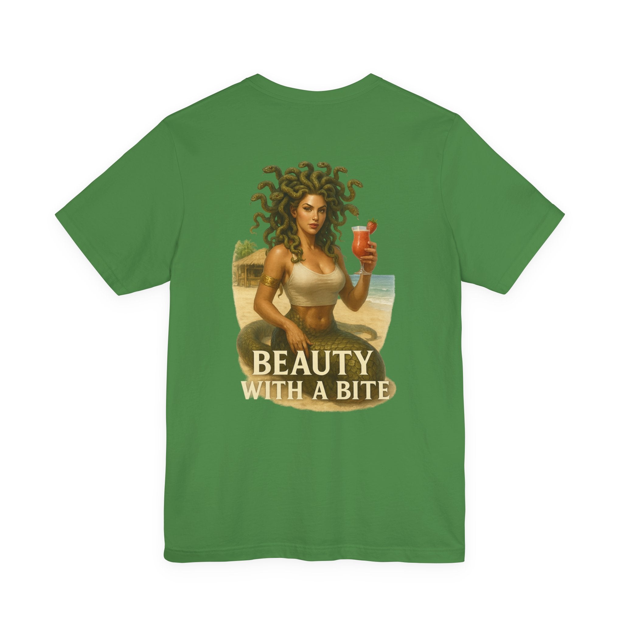 Medusa Beach Tee — "Beauty With a Bite" Graphic T-Shirt