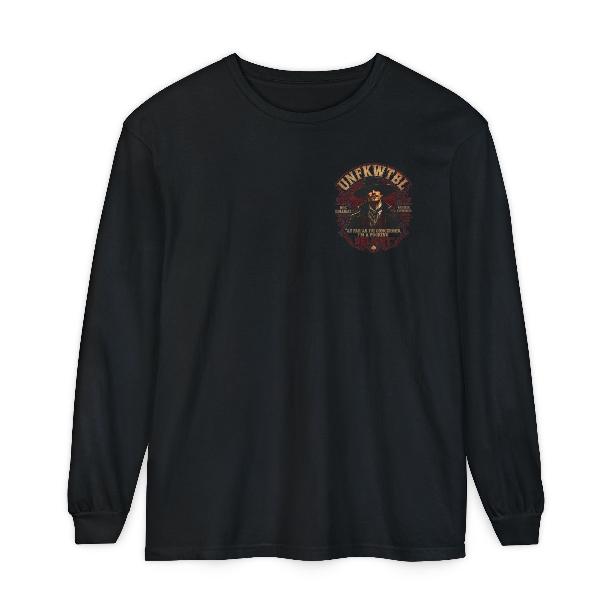 Unfkwtbl Vintage Western Long Sleeve T‑Shirt — Gunslinger Graphic