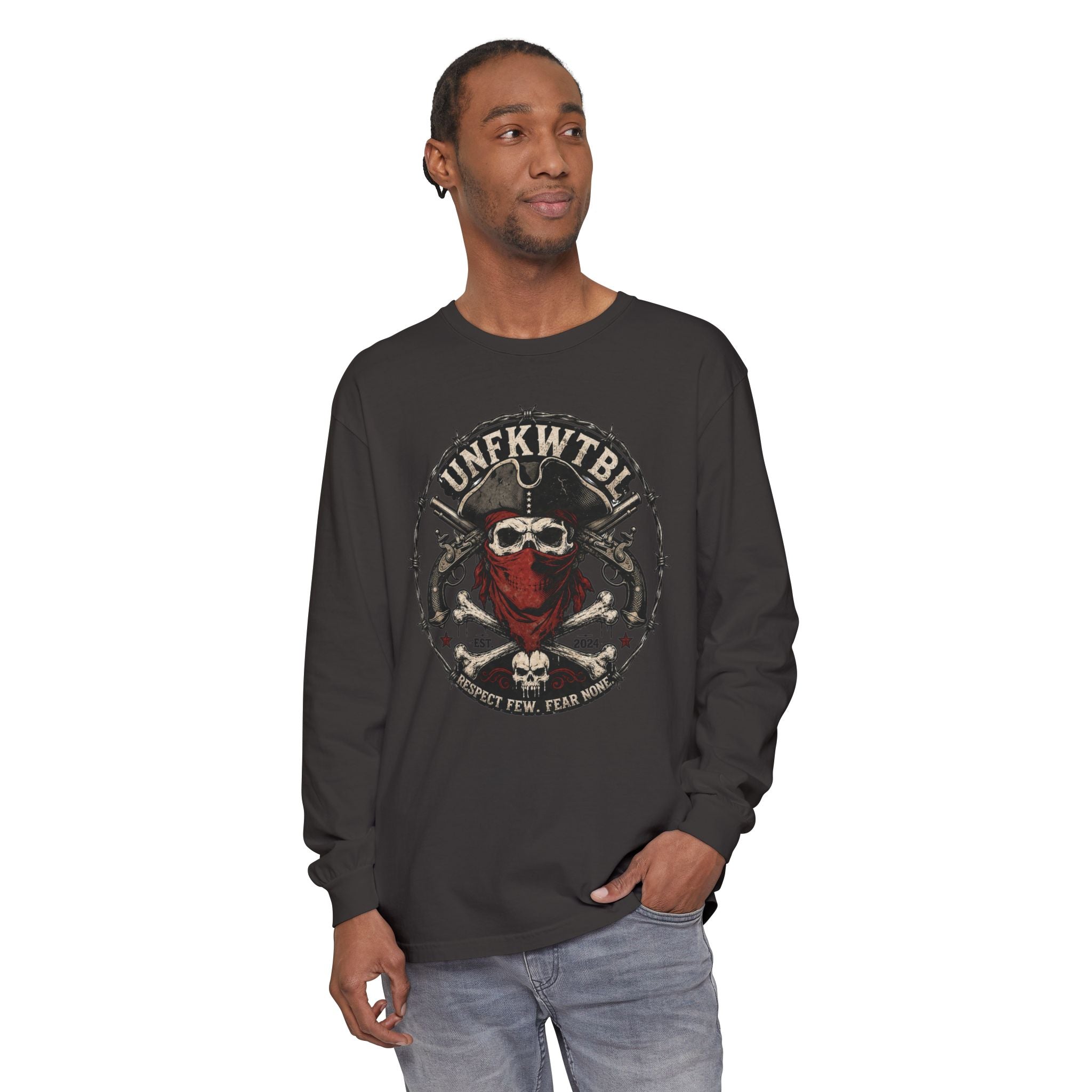 Skull Bandana Long Sleeve T-Shirt — UNFKWTBL Graphic
