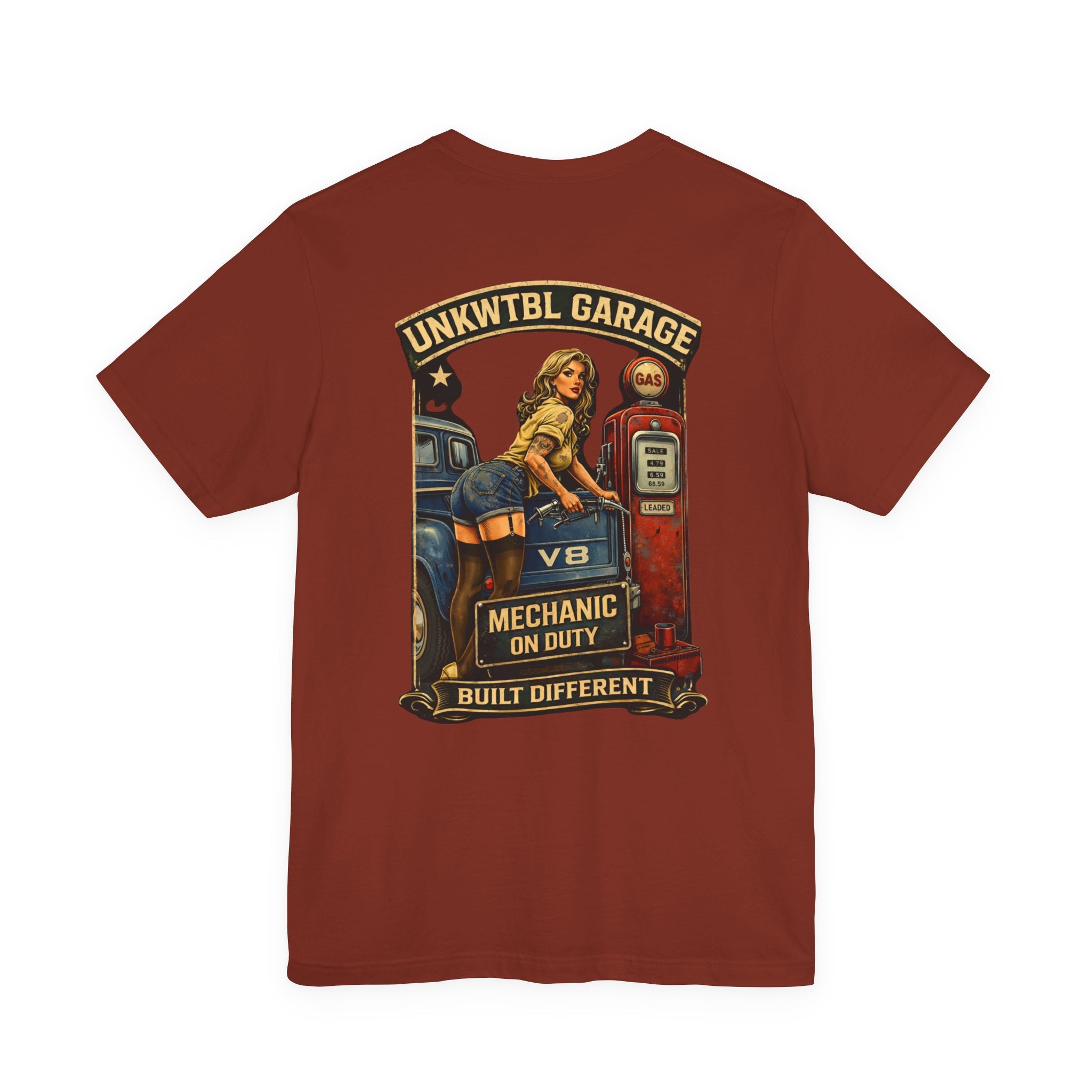 Mechanic On Duty Tee — Vintage Pinup Garage Shirt